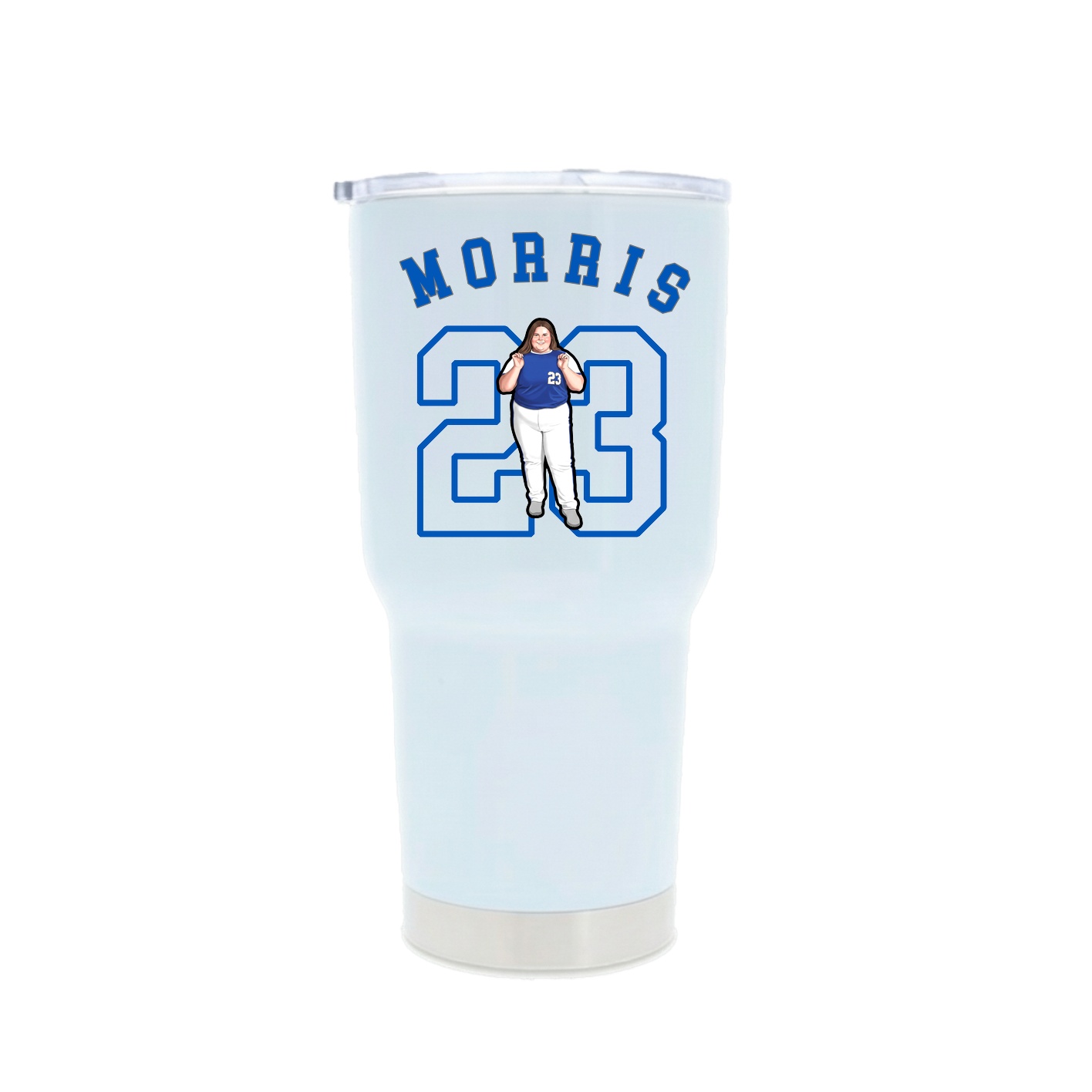 30oz Stainless Steel Tumbler — Shirsey Arch in White