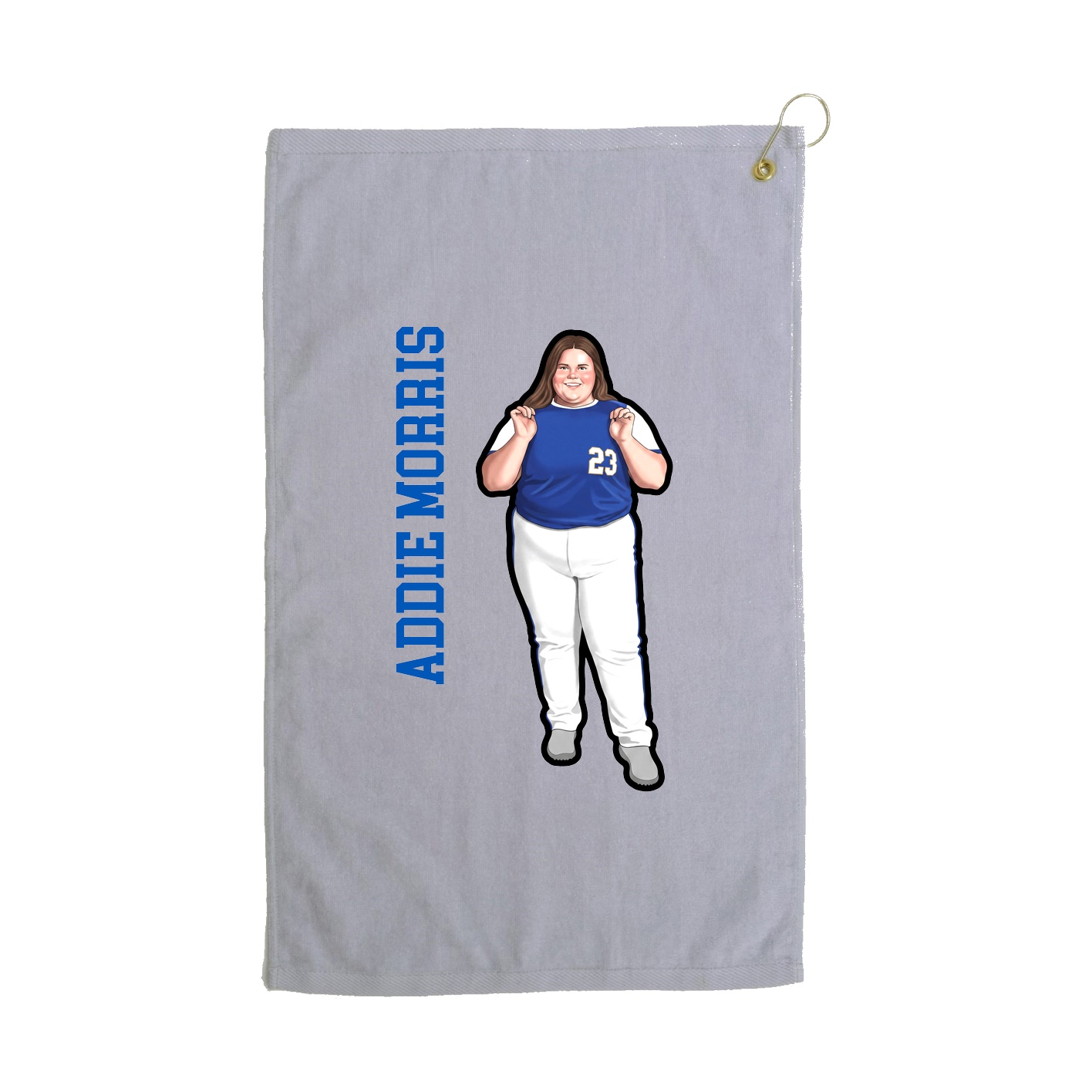 Golf Towel — Name Vertical in Grey