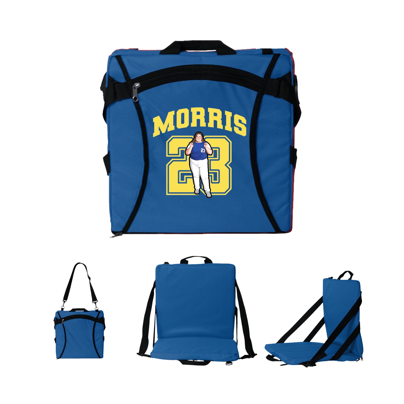 Folding Stadium Seat — Number in Royal