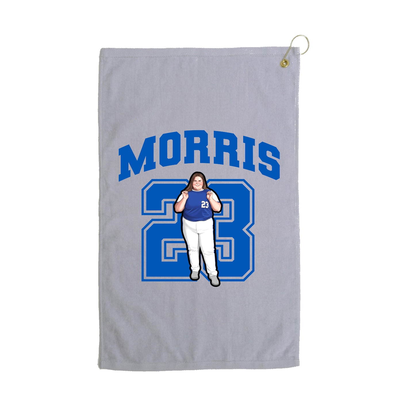 Golf Towel — Number in Grey