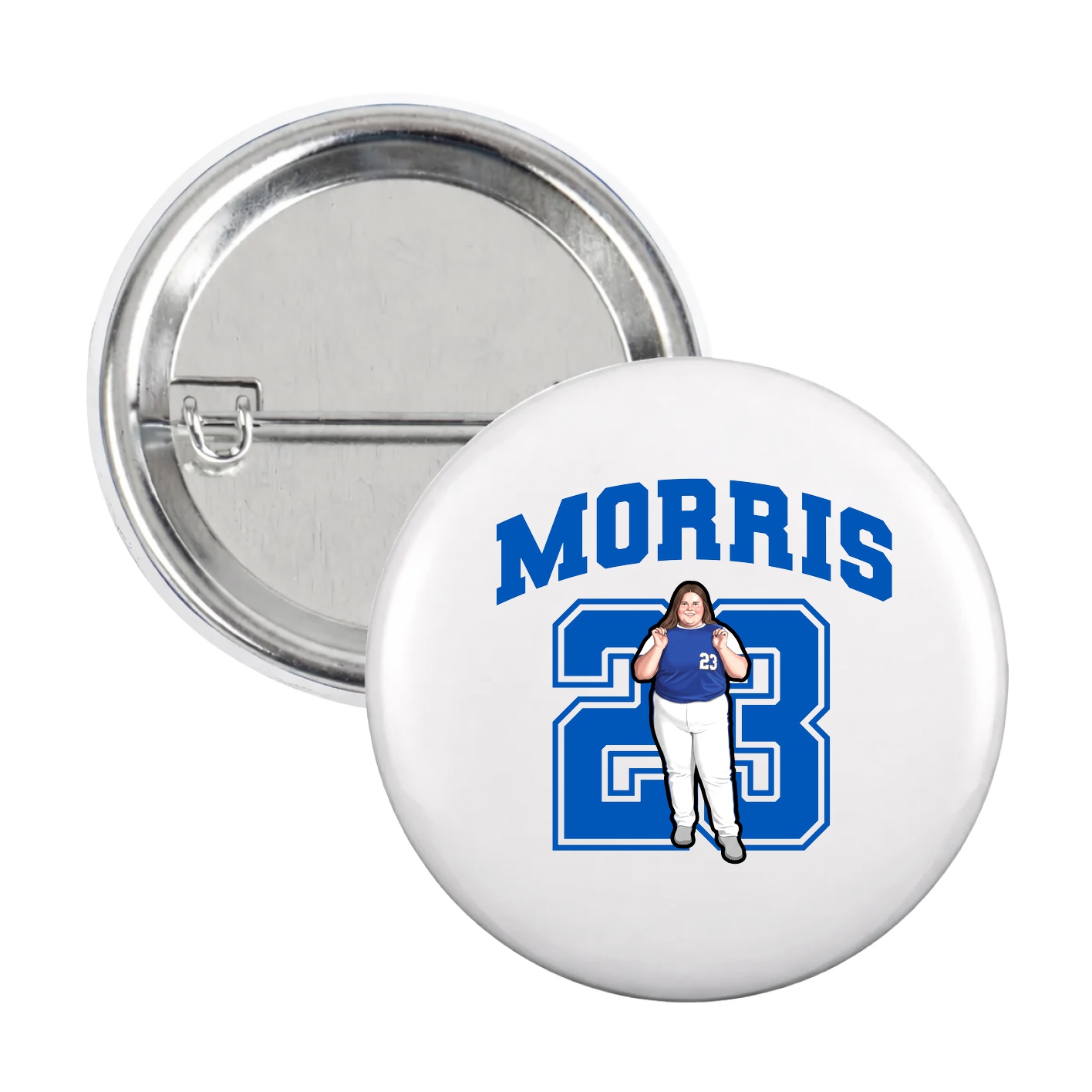 Game Day Button — Number in White