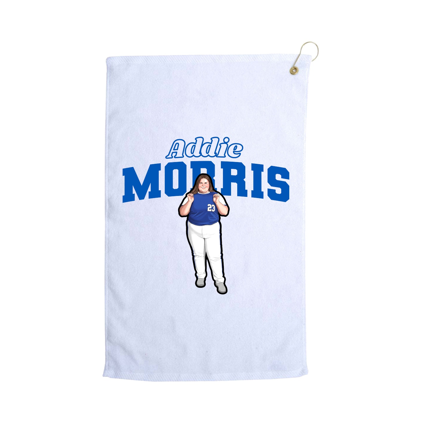 Golf Towel — Name Arch in White