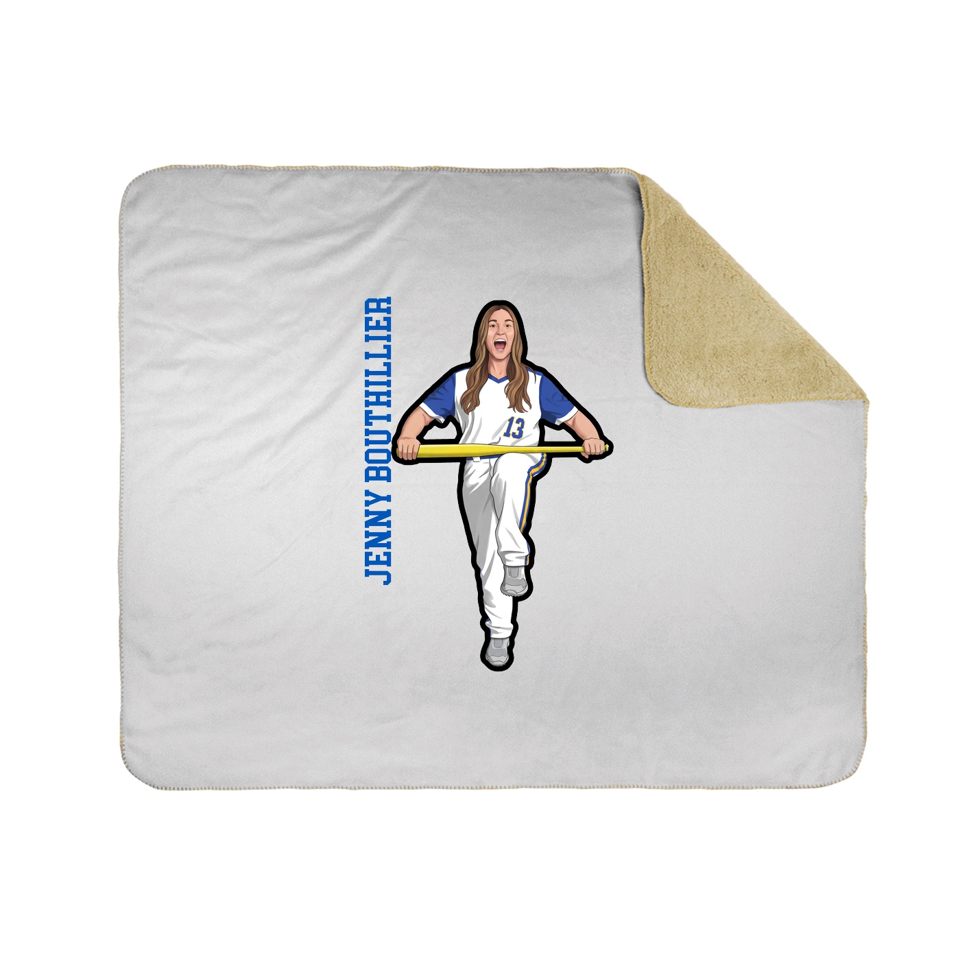 Throw Blanket — Name Vertical in White