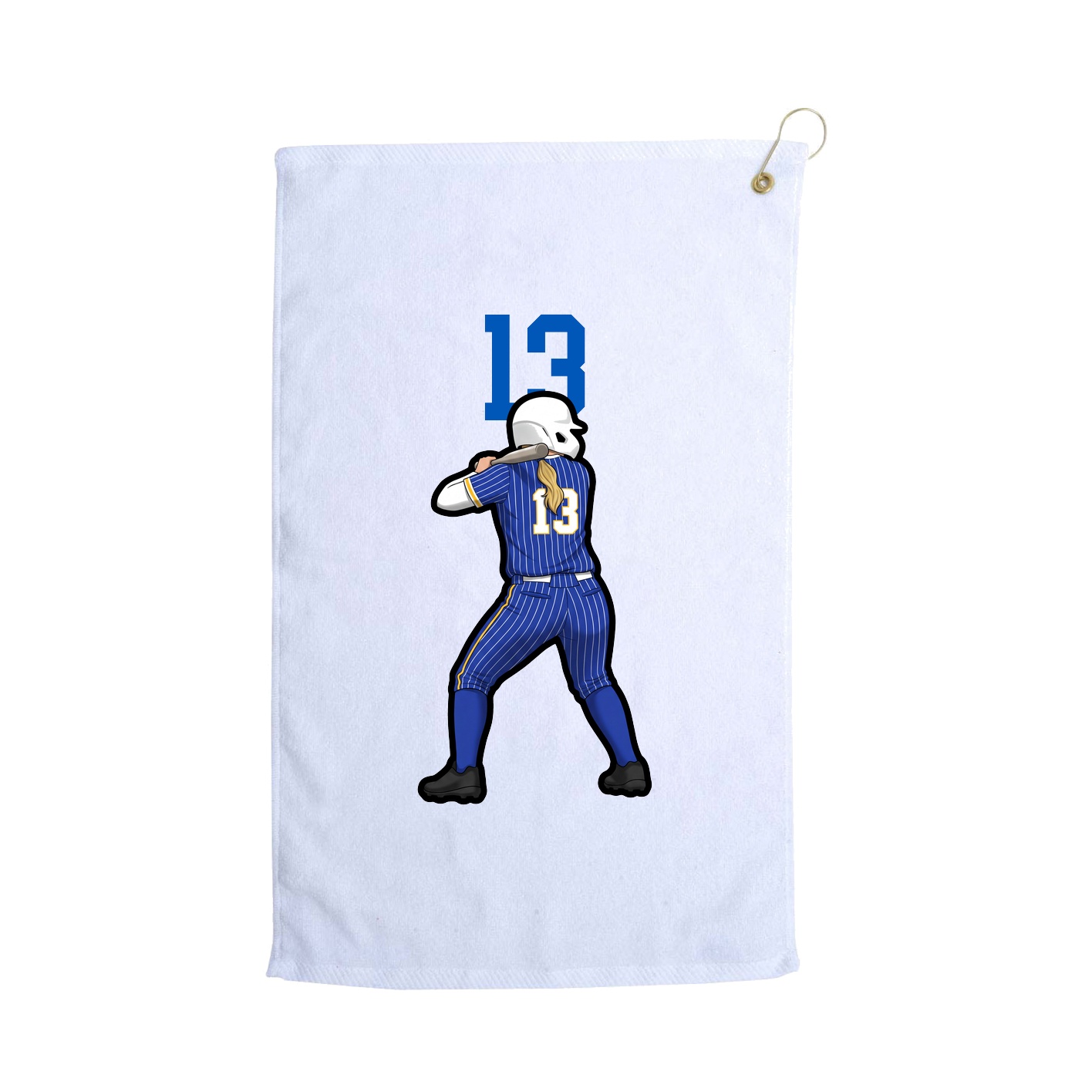 Golf Towel — Number Top in White
