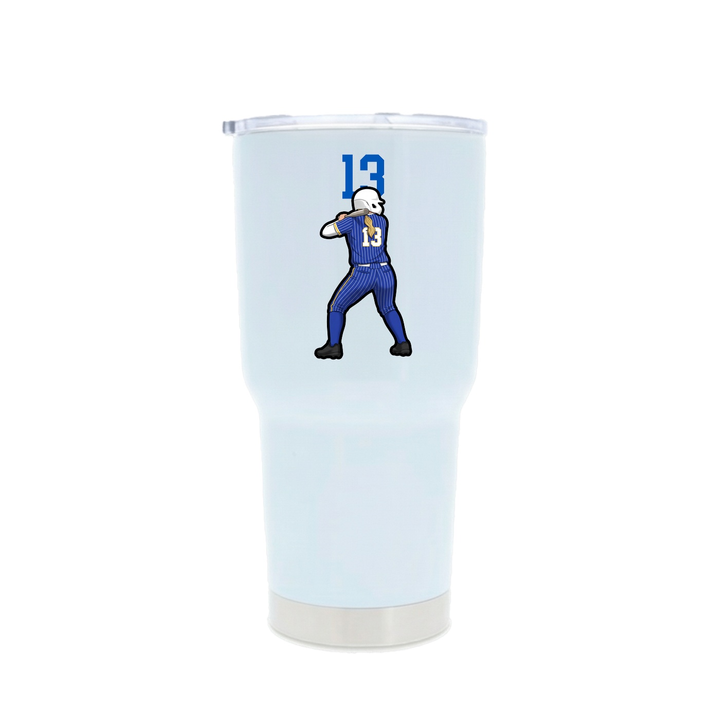 30oz Stainless Steel Tumbler — Number Top in White