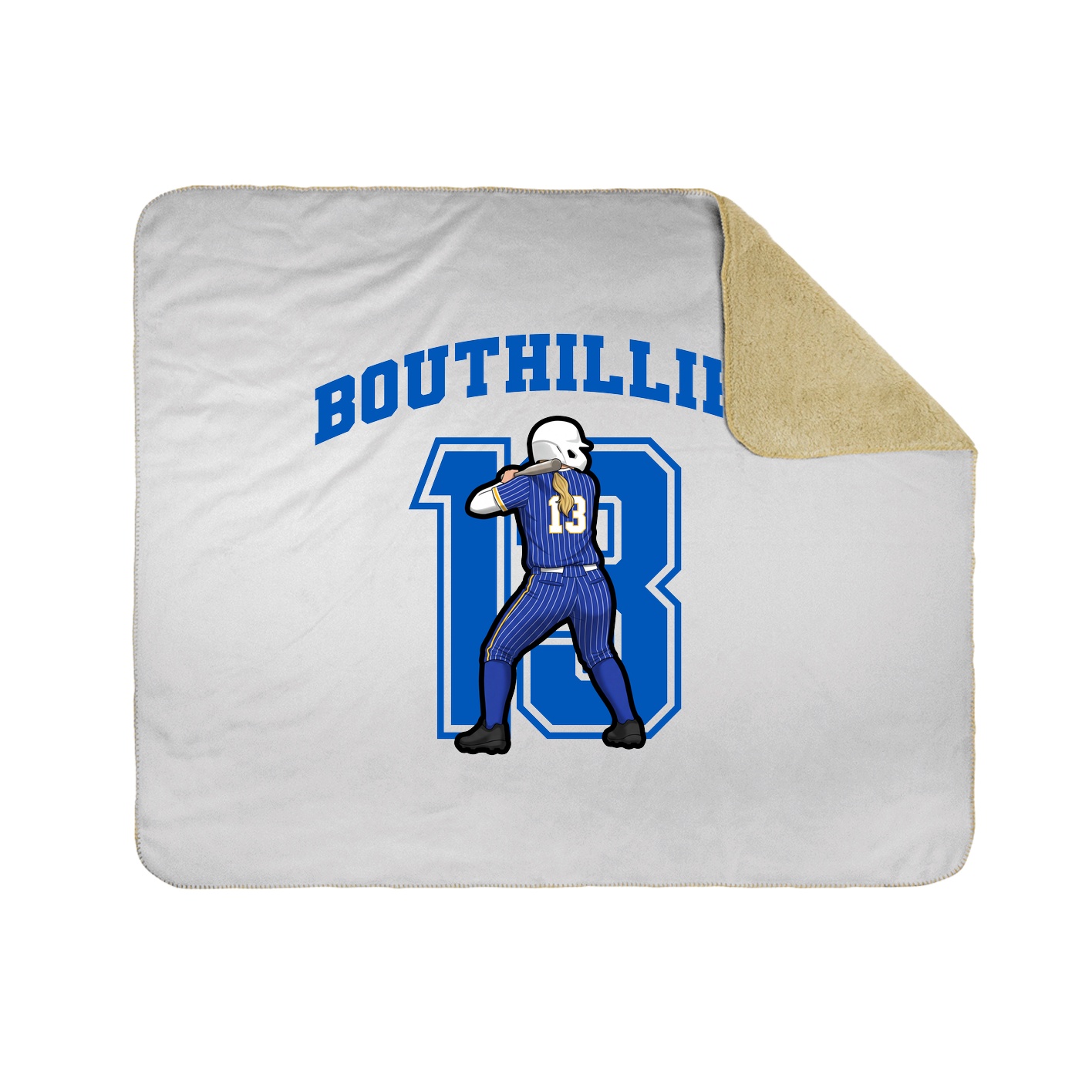 Throw Blanket — Number in White