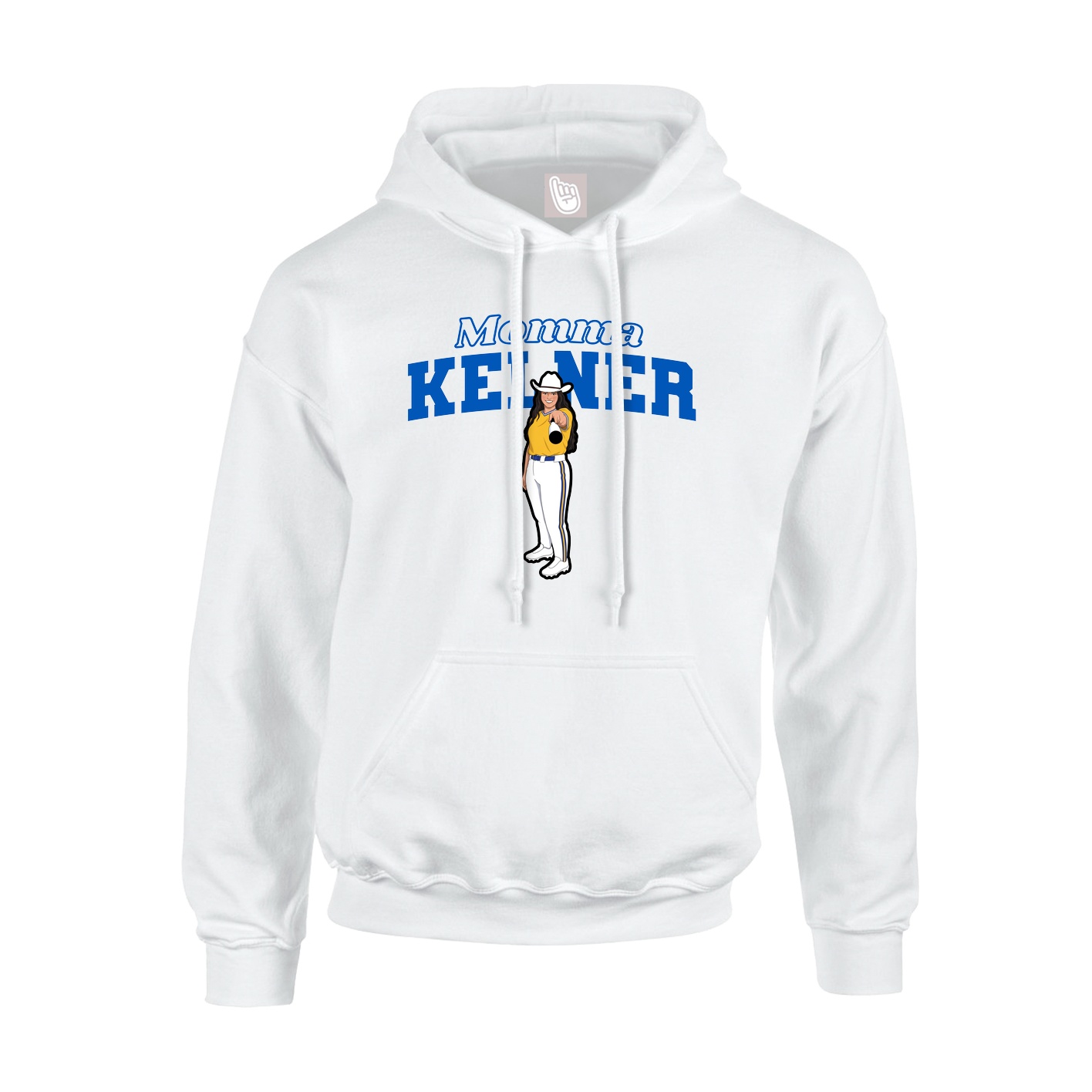 Youth Hoodie — Mothers Day Block in White