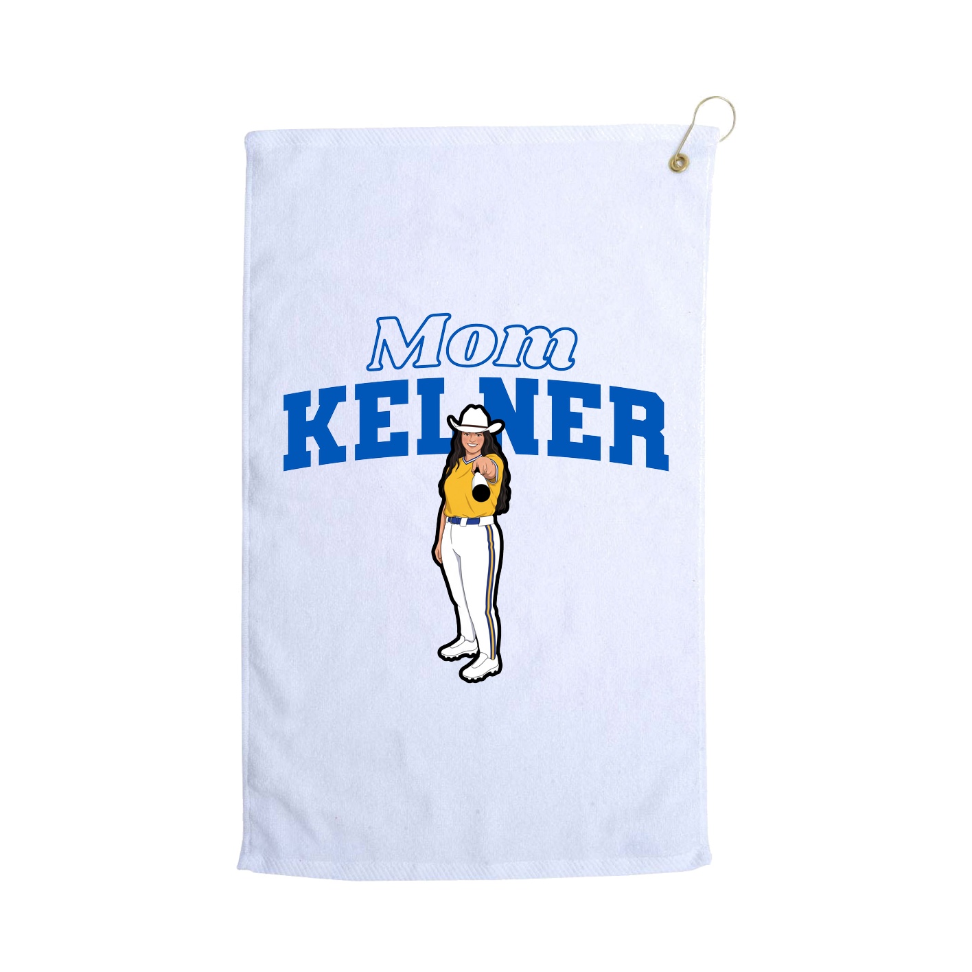 Golf Towel — Mothers Day Block in White