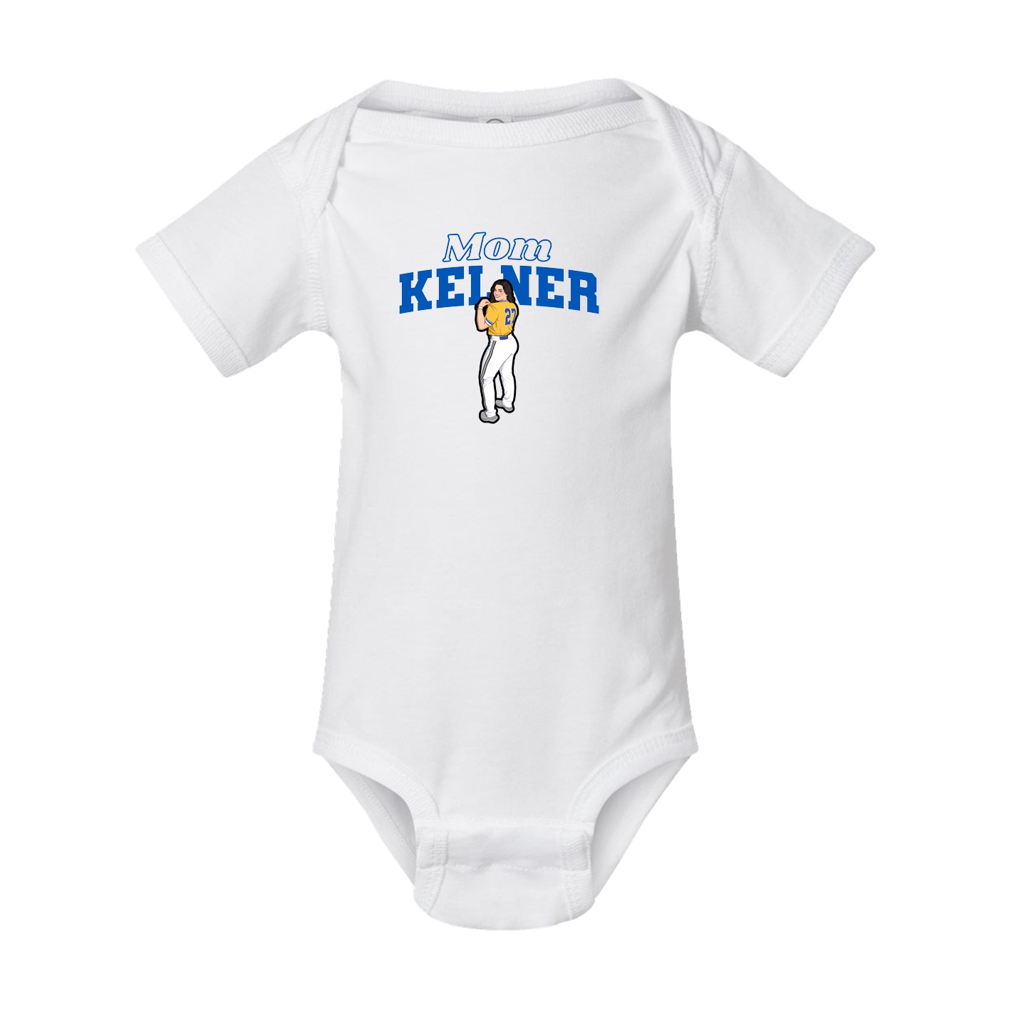 Baby Onesie — Mothers Day Block in White