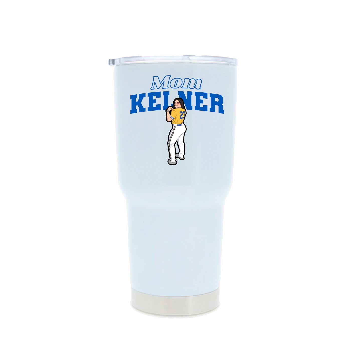 30oz Stainless Steel Tumbler — Mothers Day Block in White