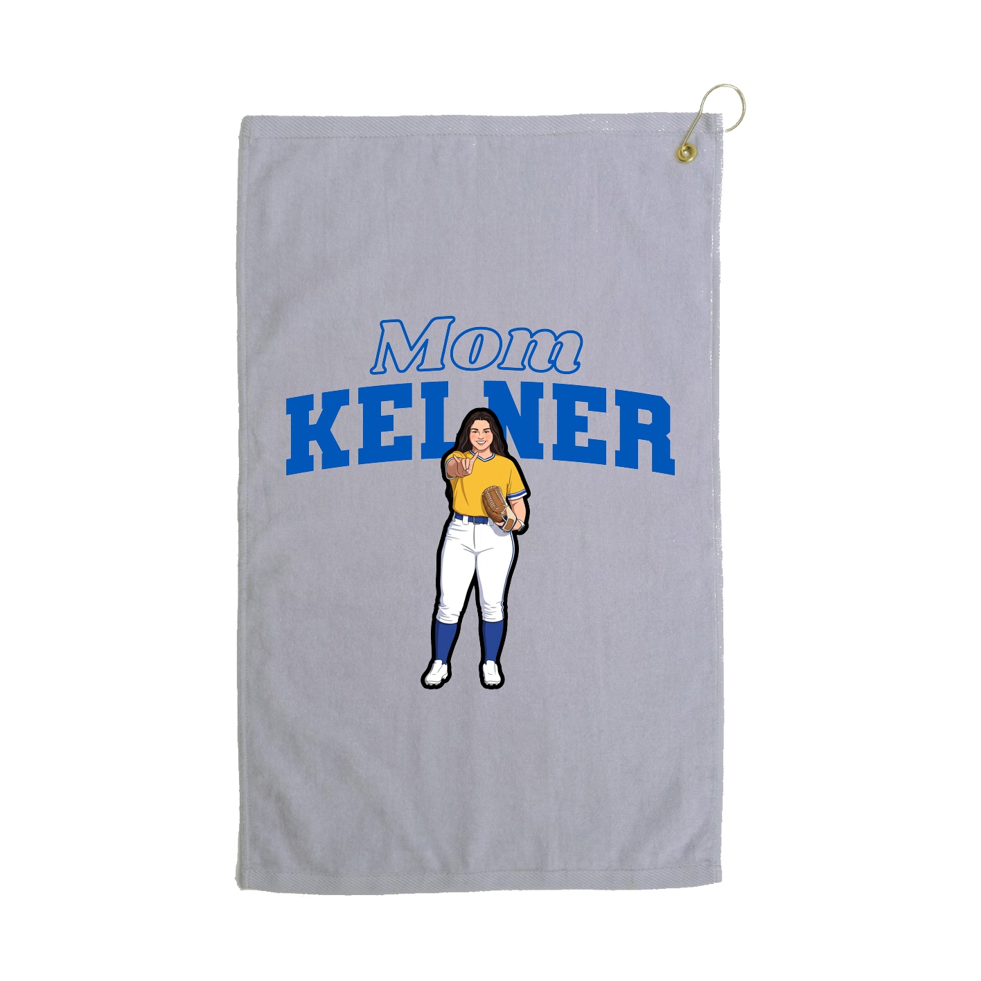 Golf Towel — Mothers Day Block in Grey
