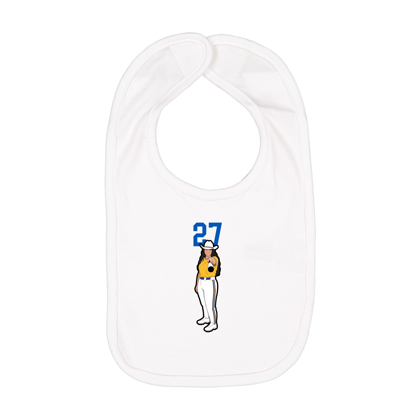 Infant Bib — Number Top in White