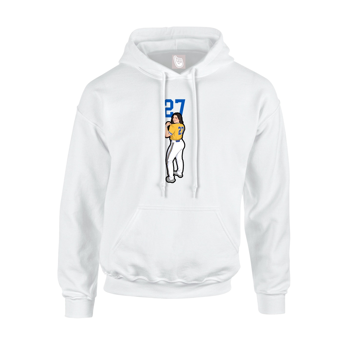 Youth Hoodie — Number Top in White