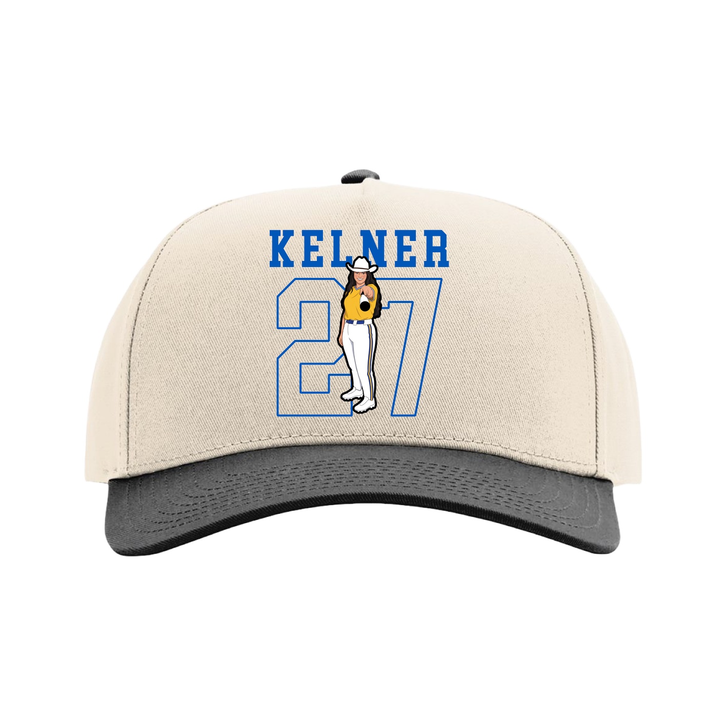 Full Fabric Five-Panel Champ Cap — Shirsey in Cream/Black