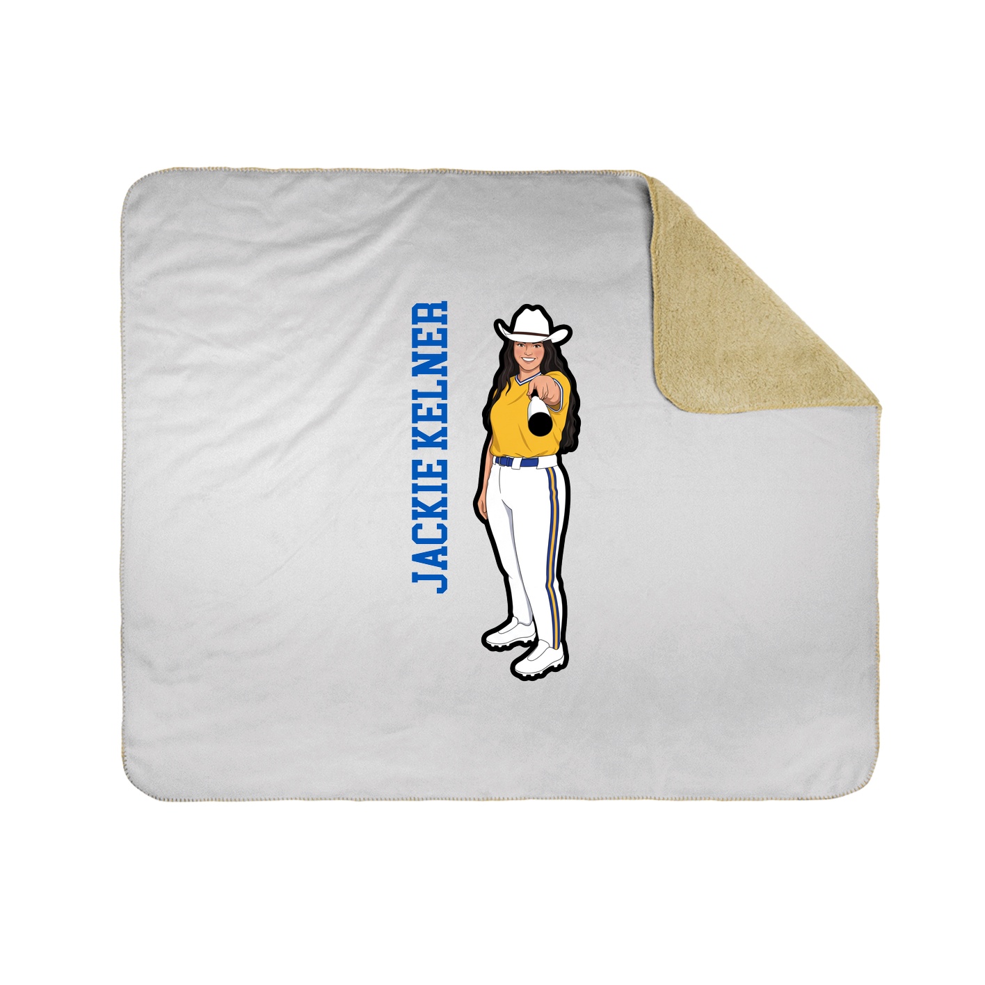 Throw Blanket — Name Vertical in White
