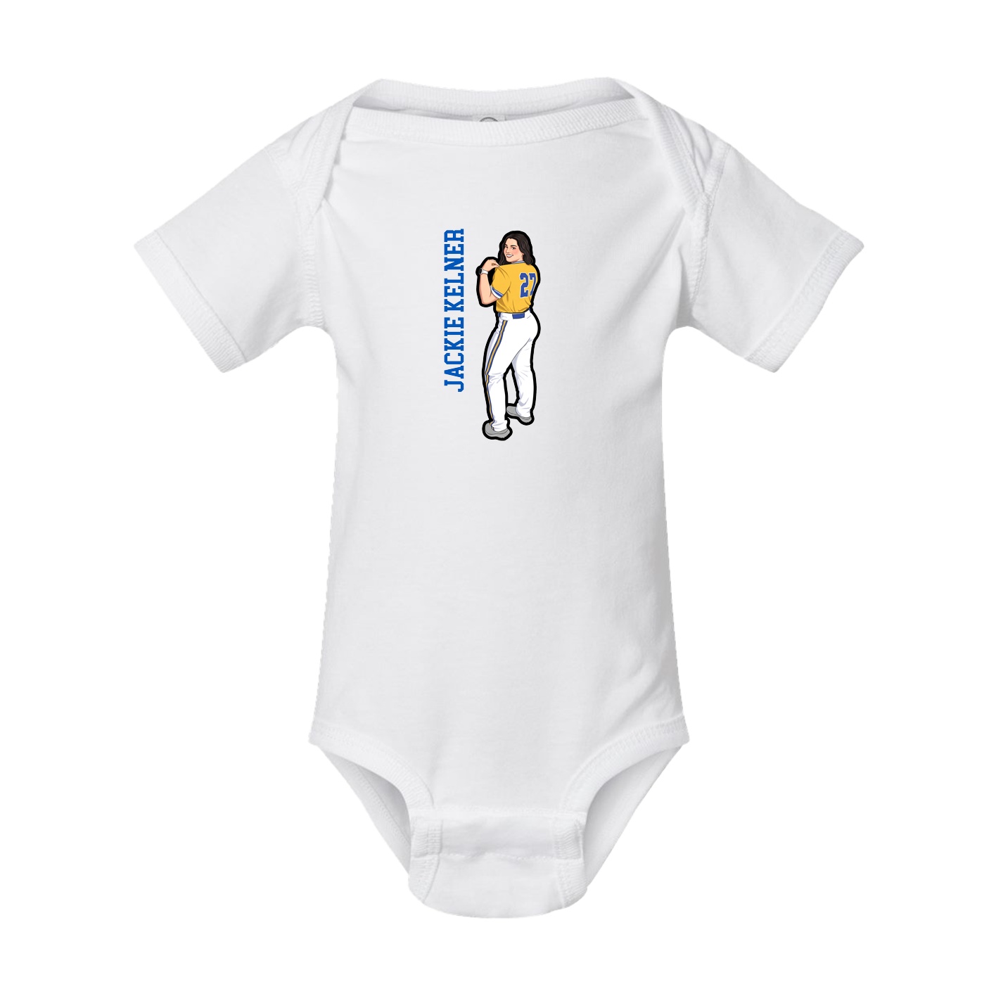 Baby Onesie — Name Vertical in White