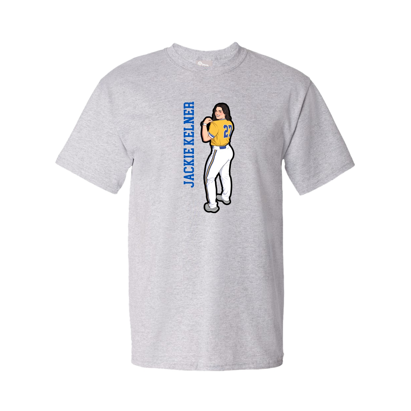 Youth Tee — Name Vertical in Grey