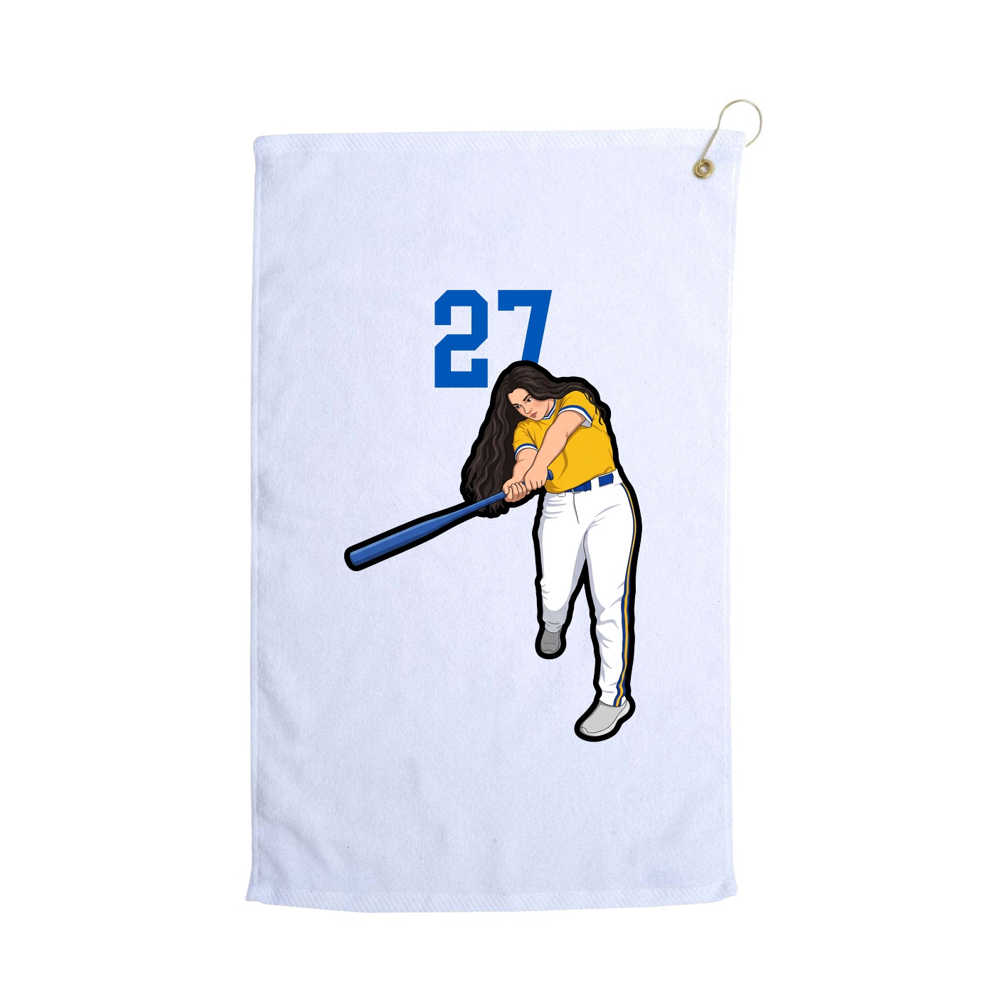 Golf Towel — Number Top in White
