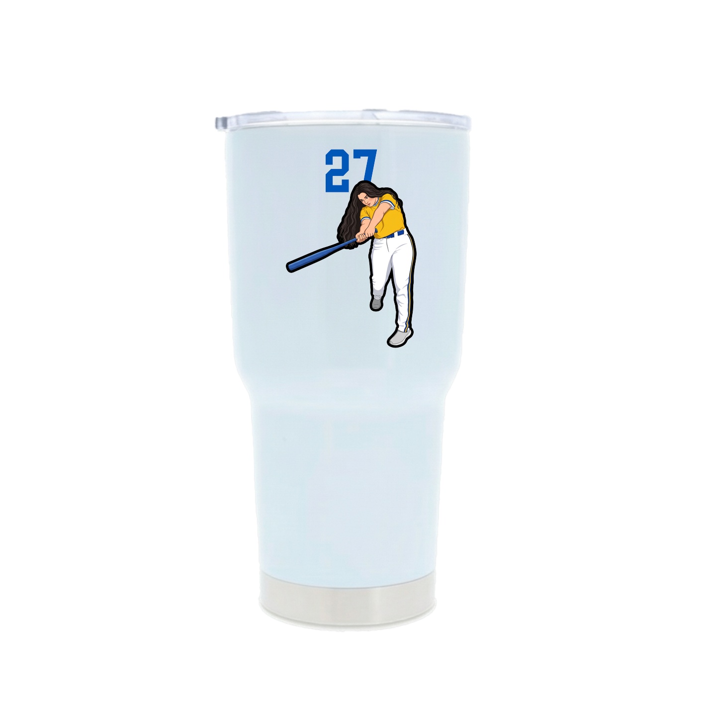 30oz Stainless Steel Tumbler — Number Top in White