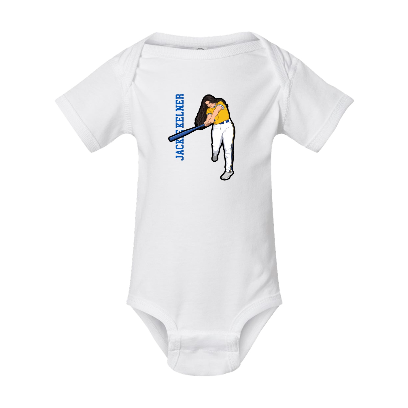 Baby Onesie — Name Vertical in White