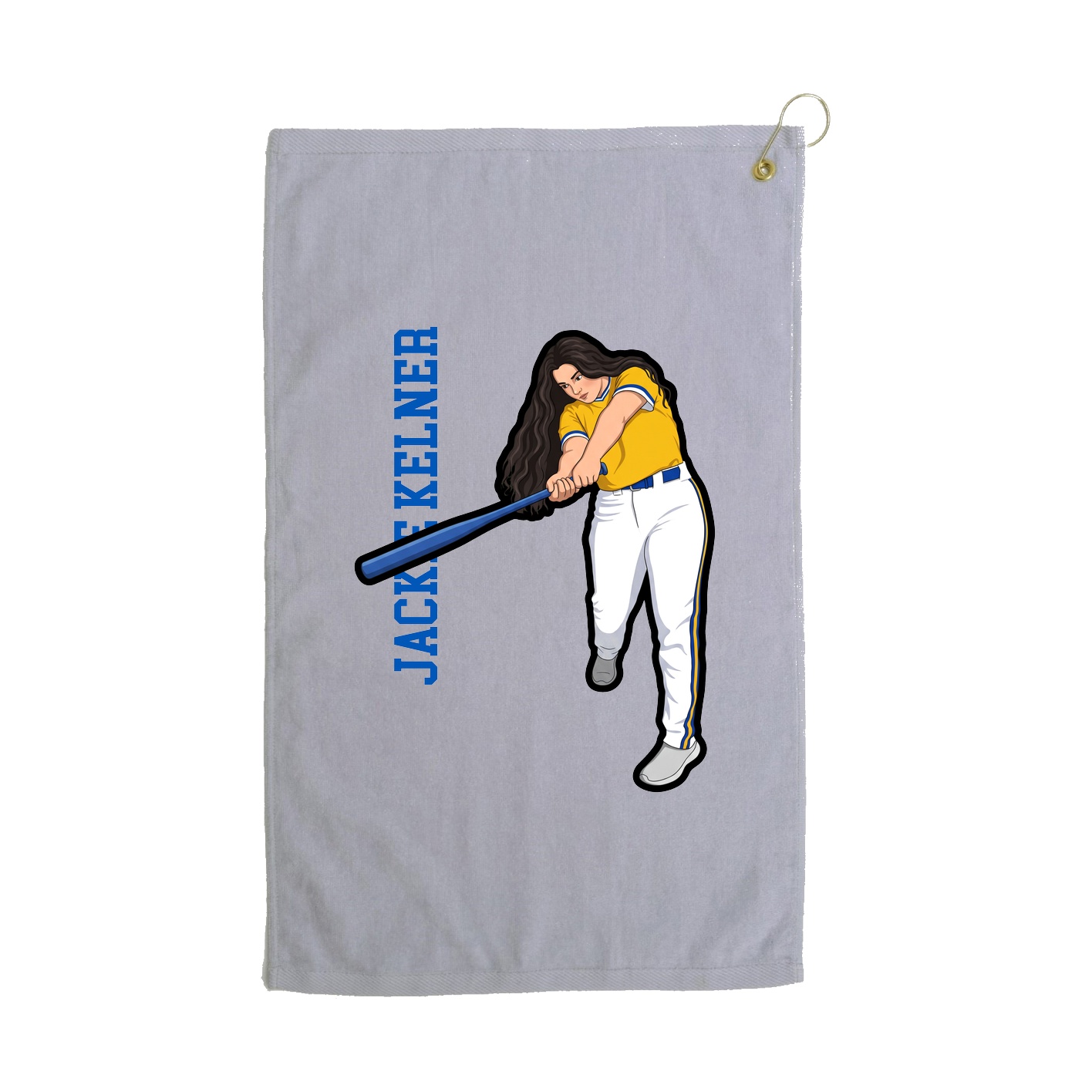 Golf Towel — Name Vertical in Grey