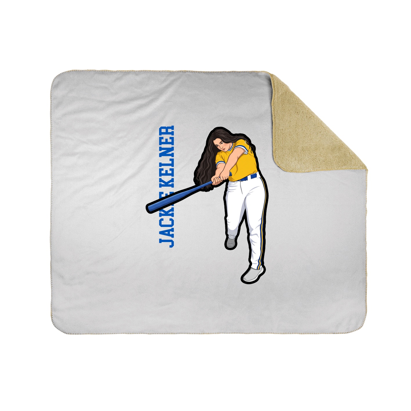 Throw Blanket — Name Vertical in White