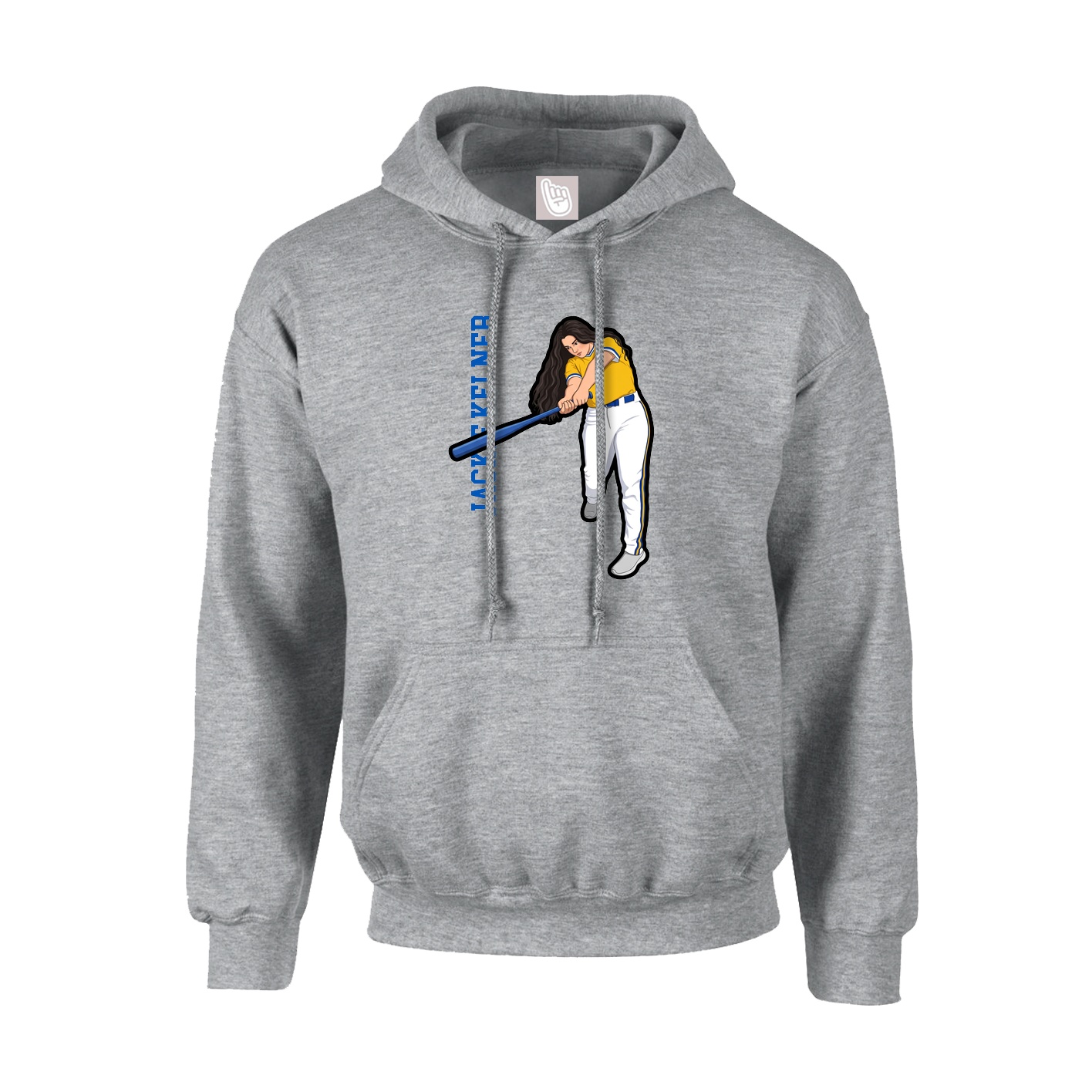 Youth Hoodie — Name Vertical in Grey