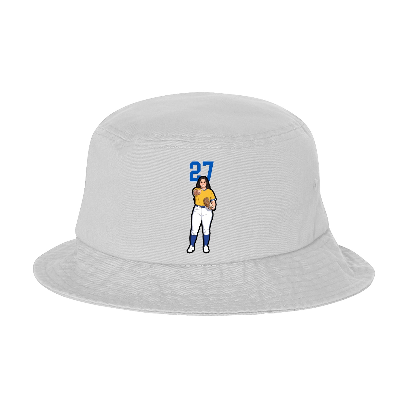 Bucket Cap — Number Top in White
