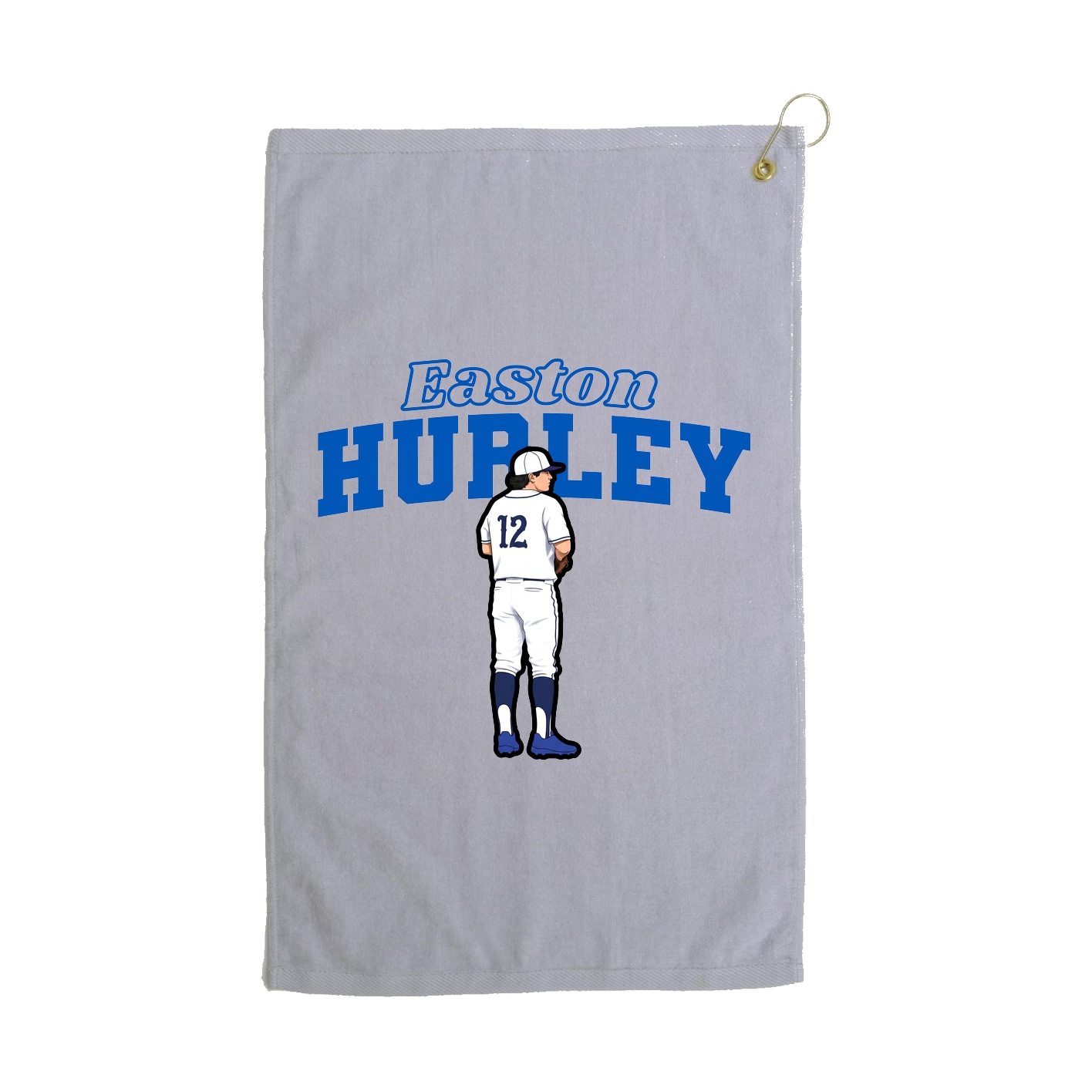 Golf Towel — Name Arch in Grey