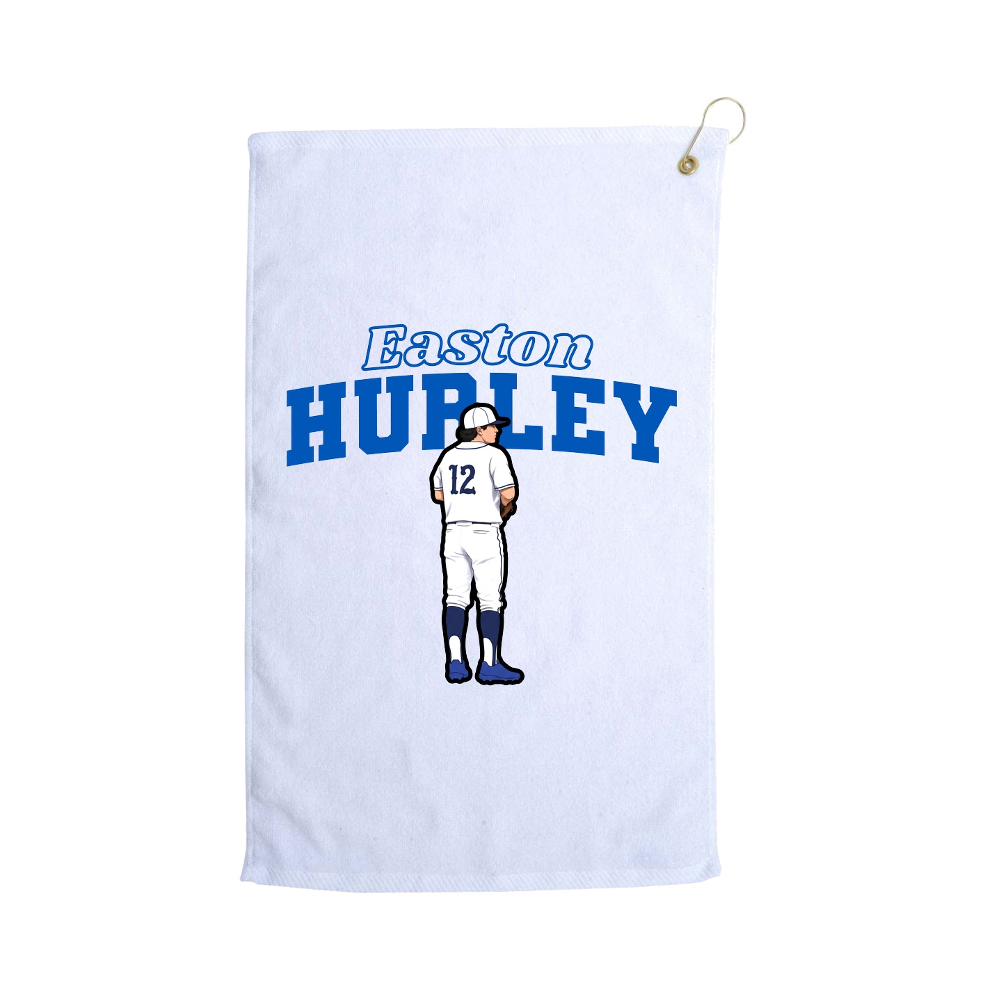 Golf Towel — Name Arch in White