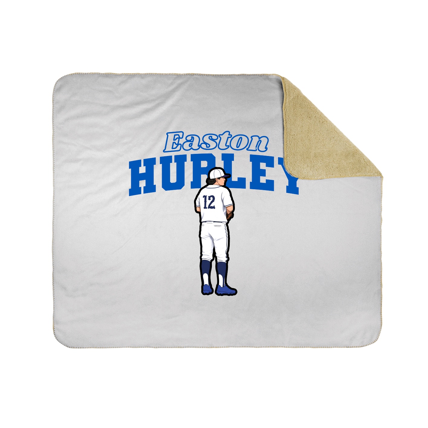 Throw Blanket — Name Arch in White