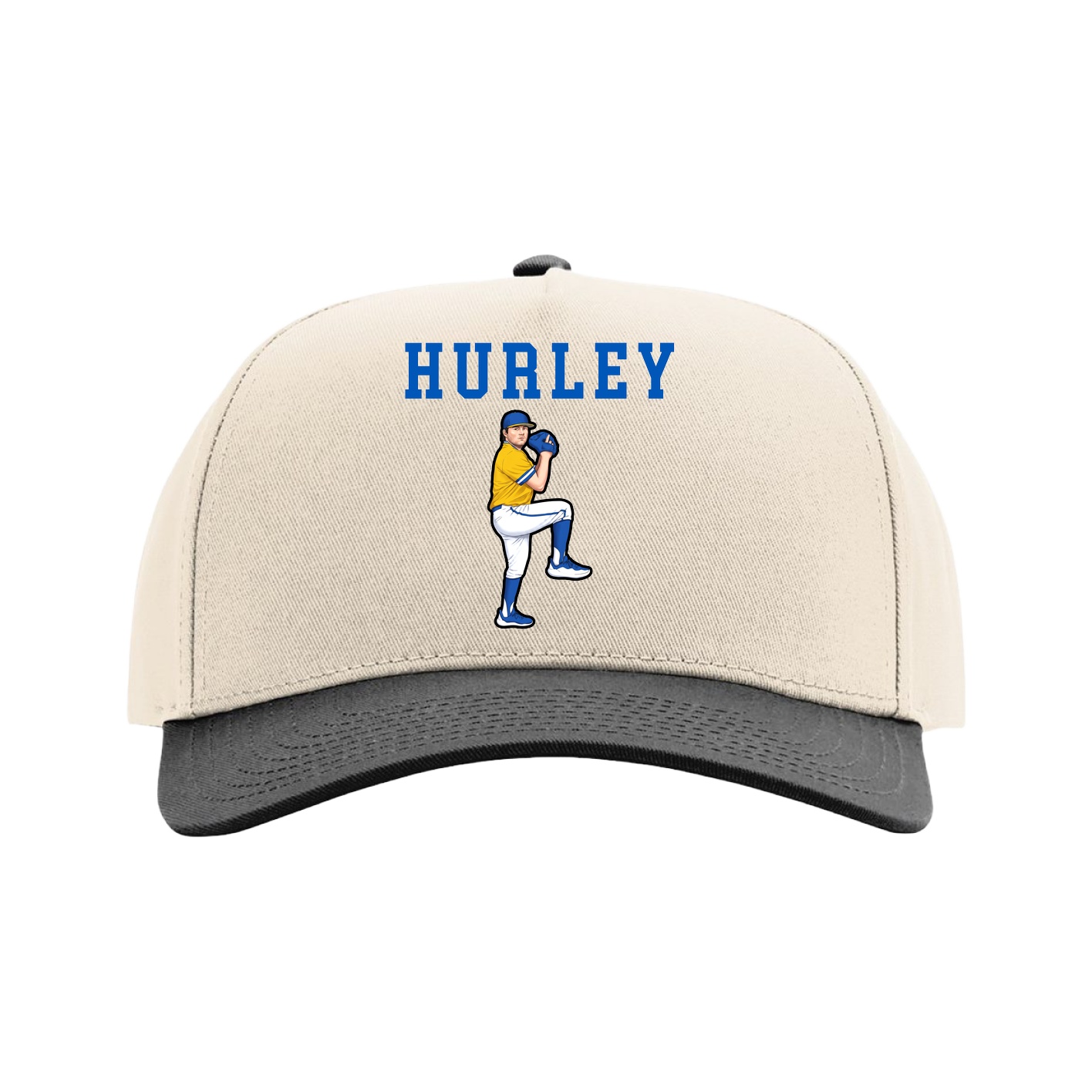 Full Fabric Five-Panel Champ Cap — Shirsey in Cream/Black