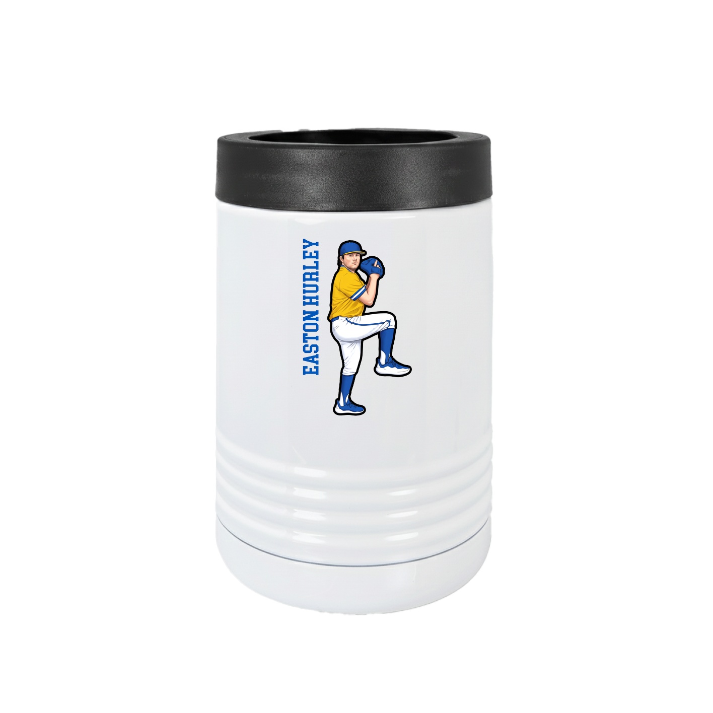 Beverage Holder — Name Vertical in White