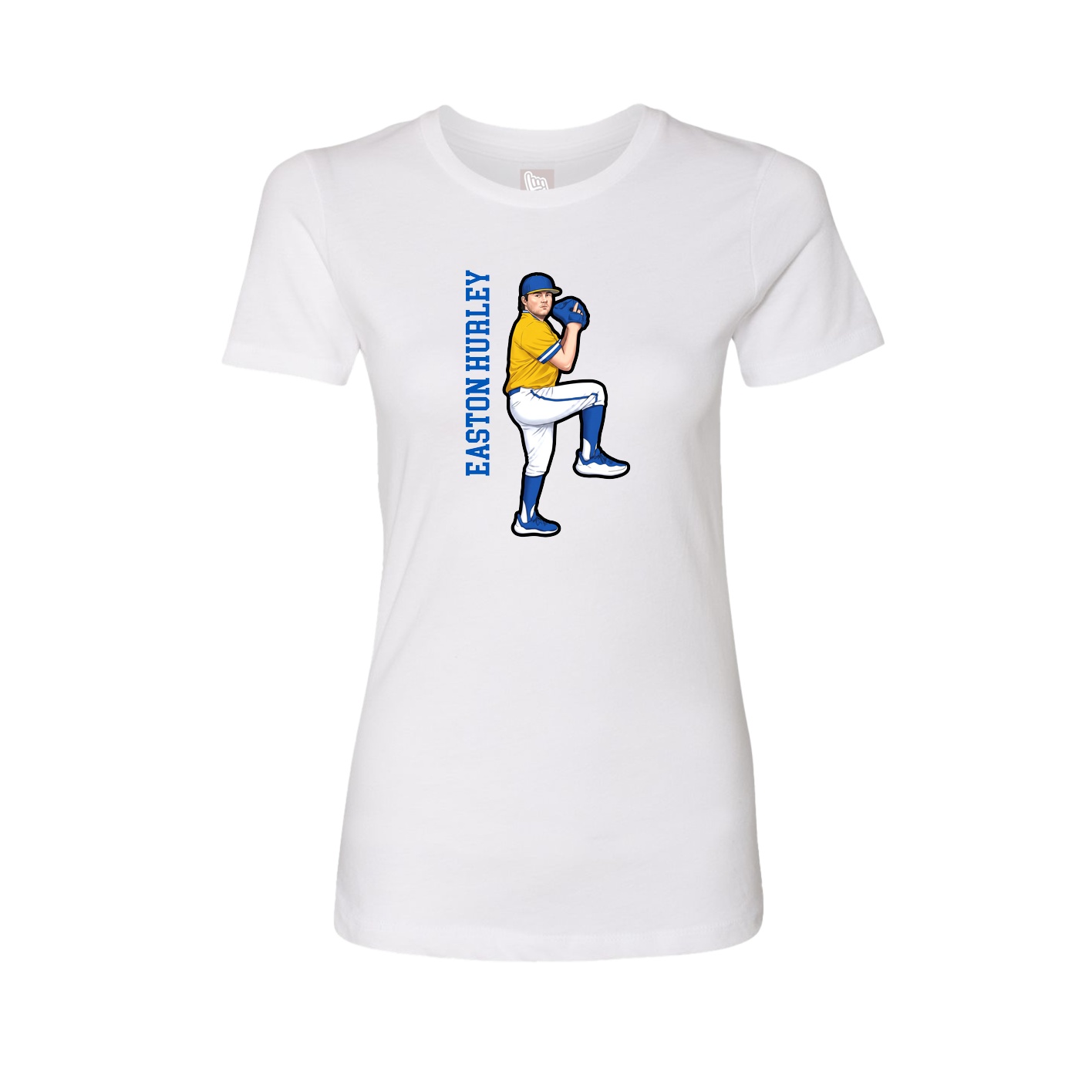 Womens Tee — Name Vertical in White