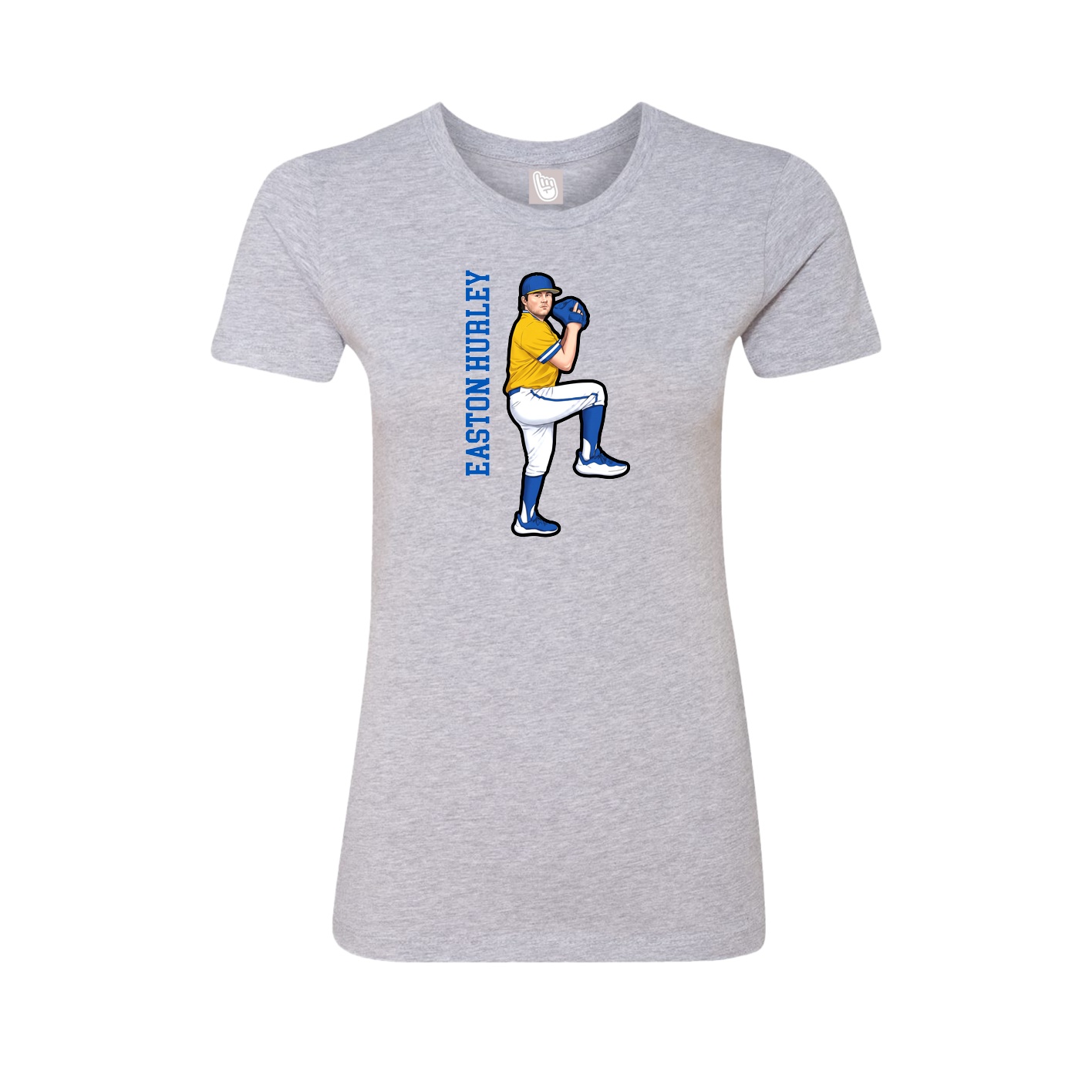 Womens Tee — Name Vertical in Grey