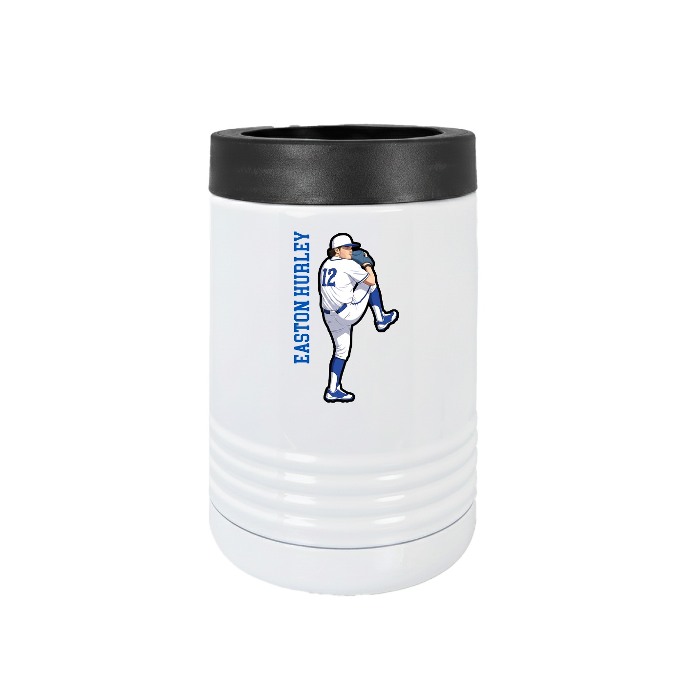 Beverage Holder — Name Vertical in White