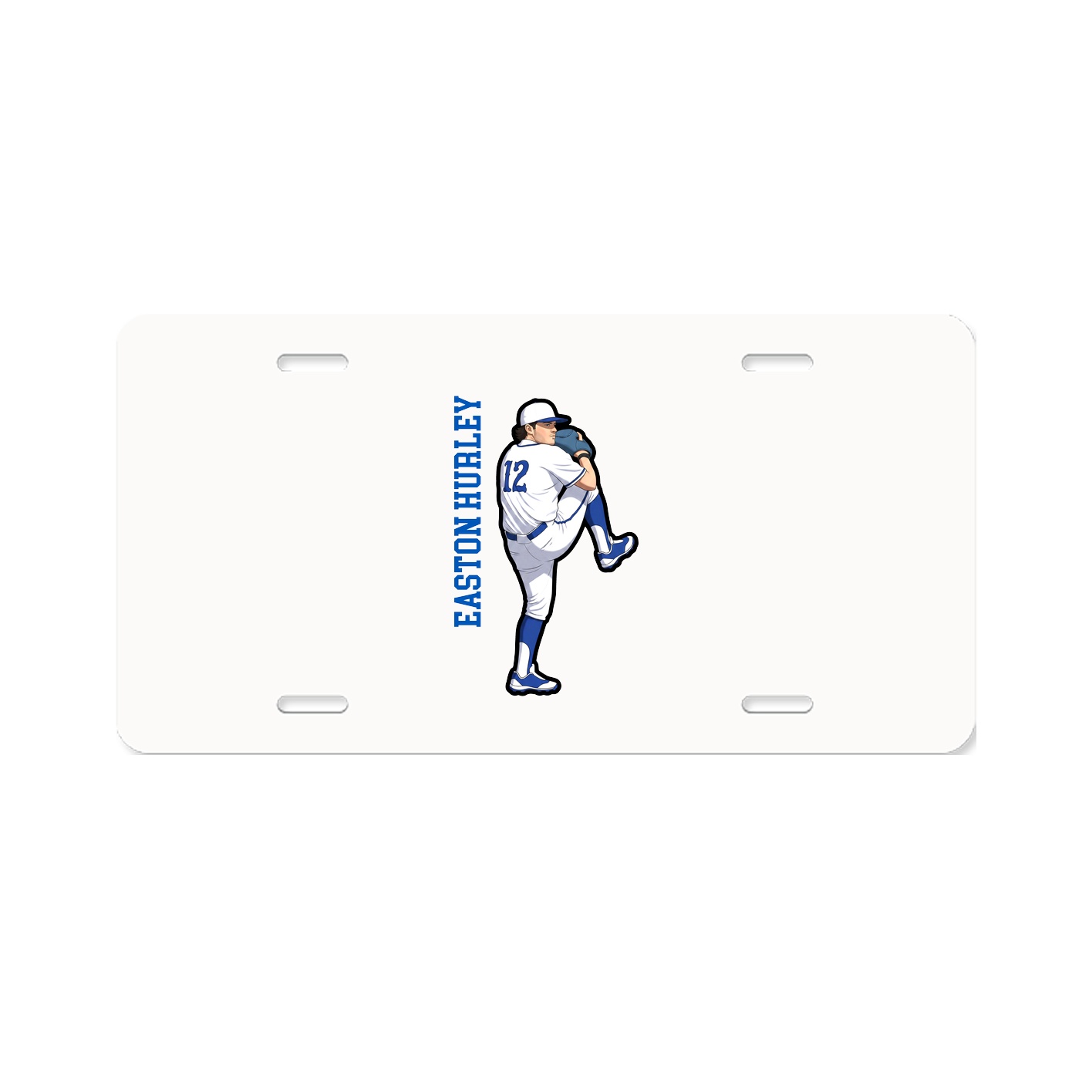 License Plate — Name Vertical in Classic