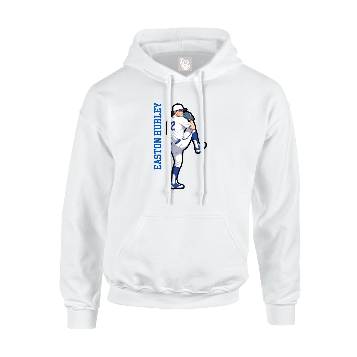 Youth Hoodie — Name Vertical in White