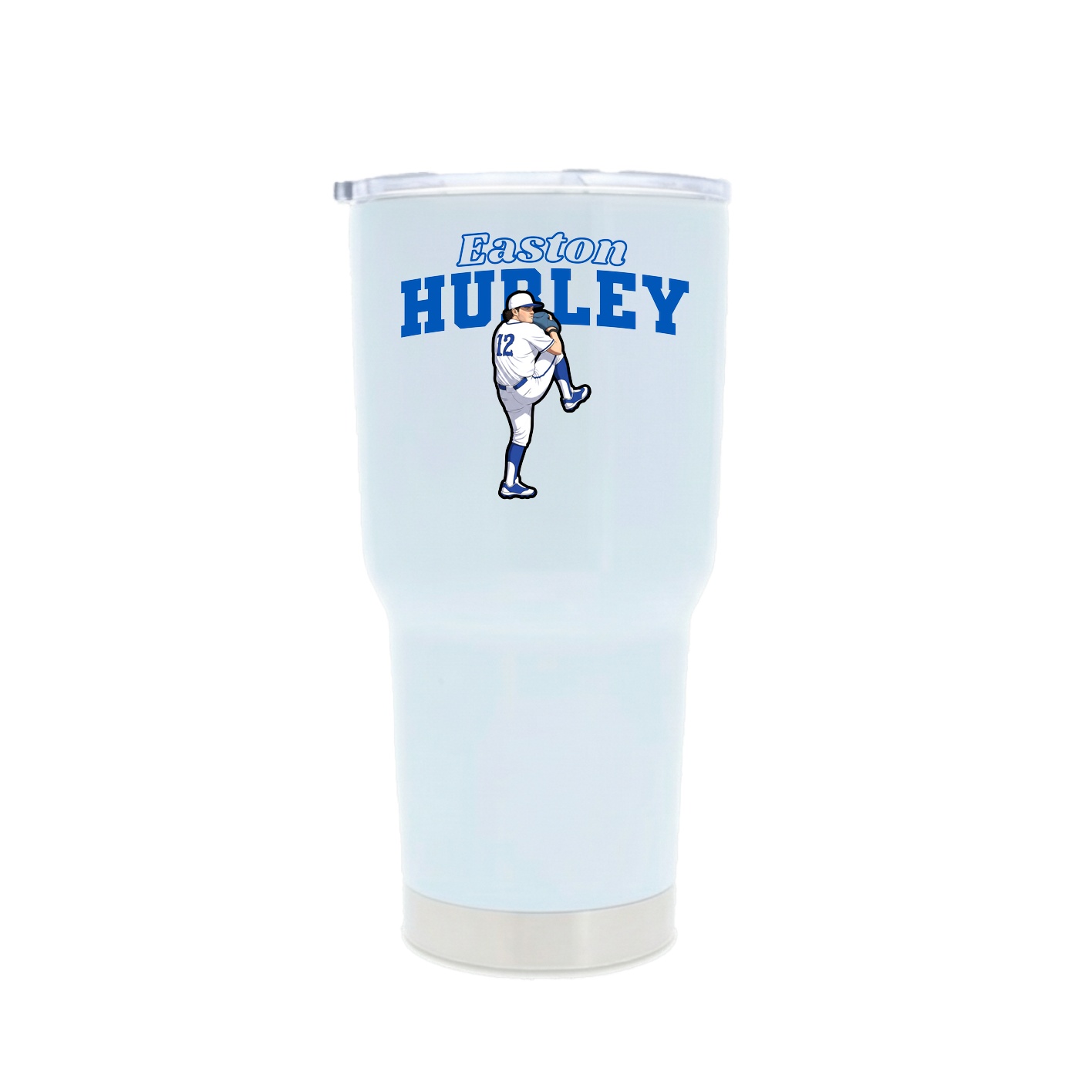 30oz Stainless Steel Tumbler — Name Arch in White