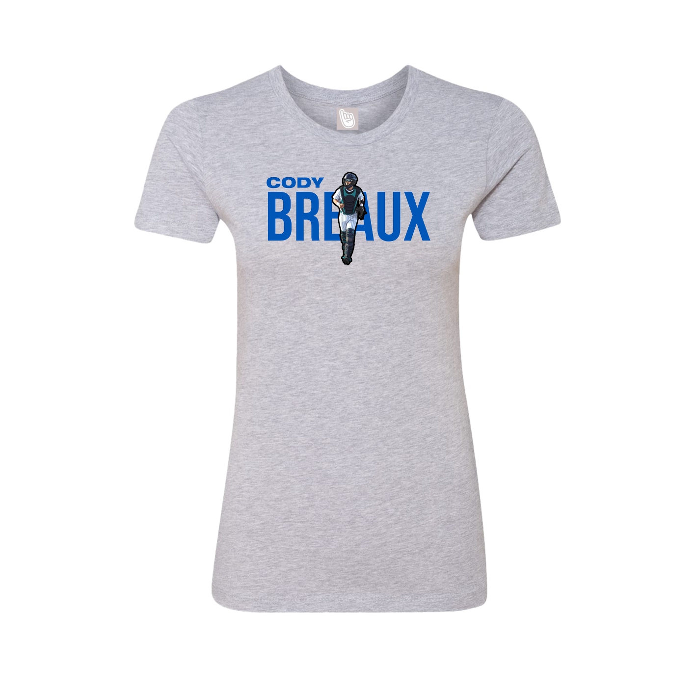 Fitted Women's Tee — Player Name in Grey