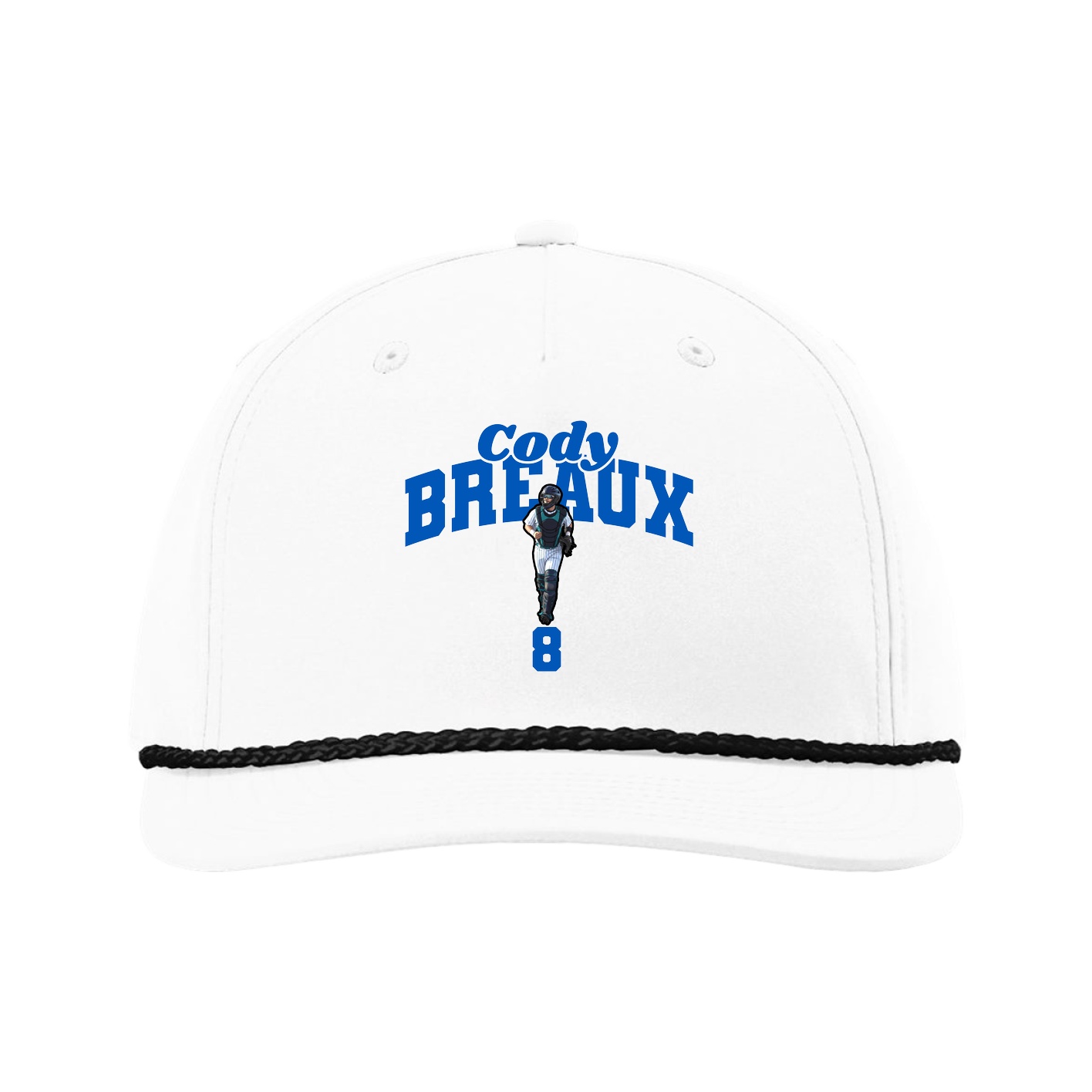 Five-Panel Classic Rope Cap — Signature Arch in White