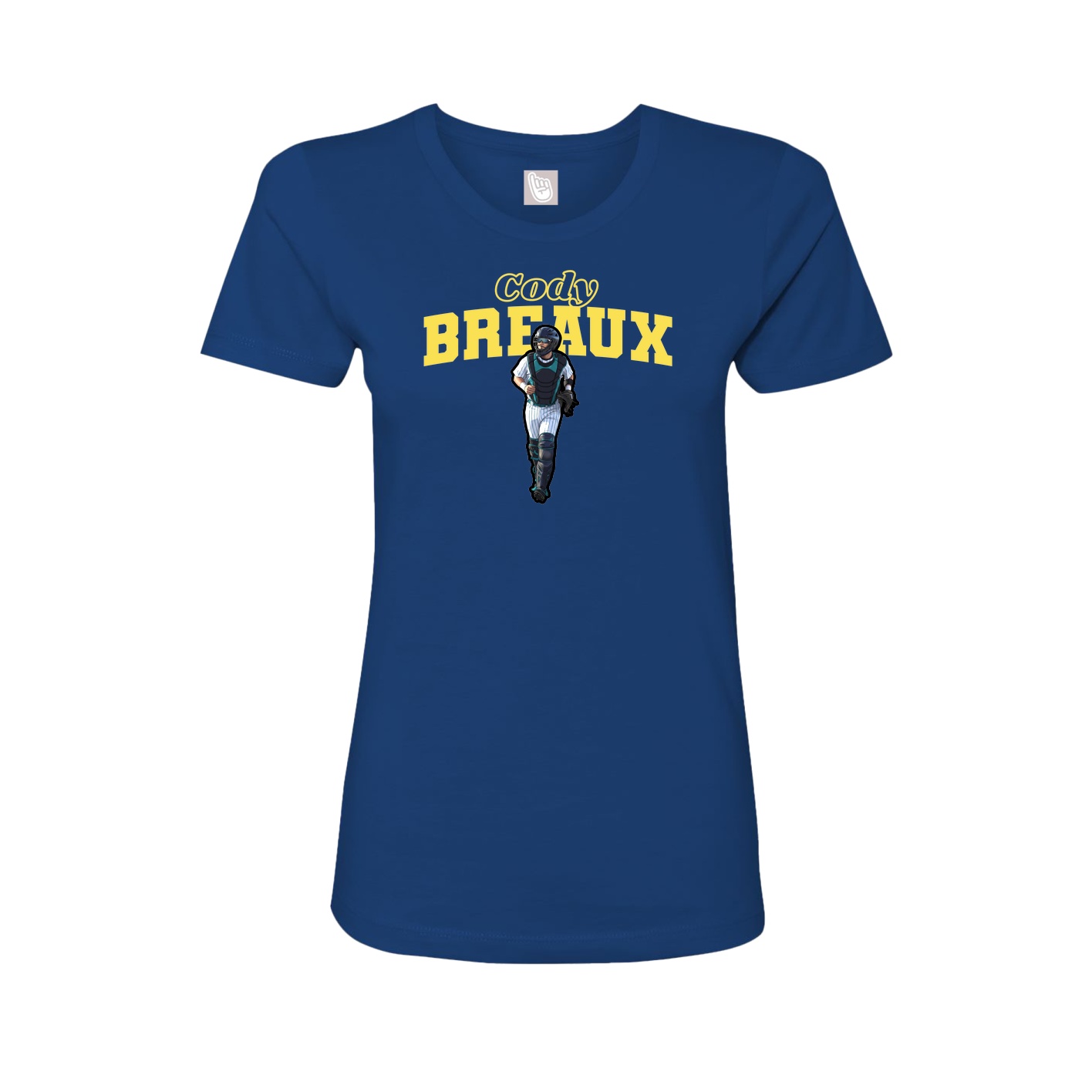 Fitted Women's Tee — Name Arch in Royal