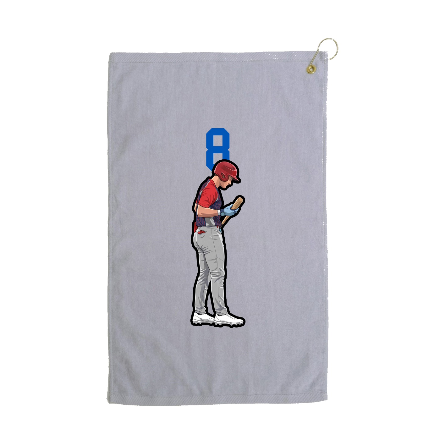 Golf Towel — Number Top in Grey