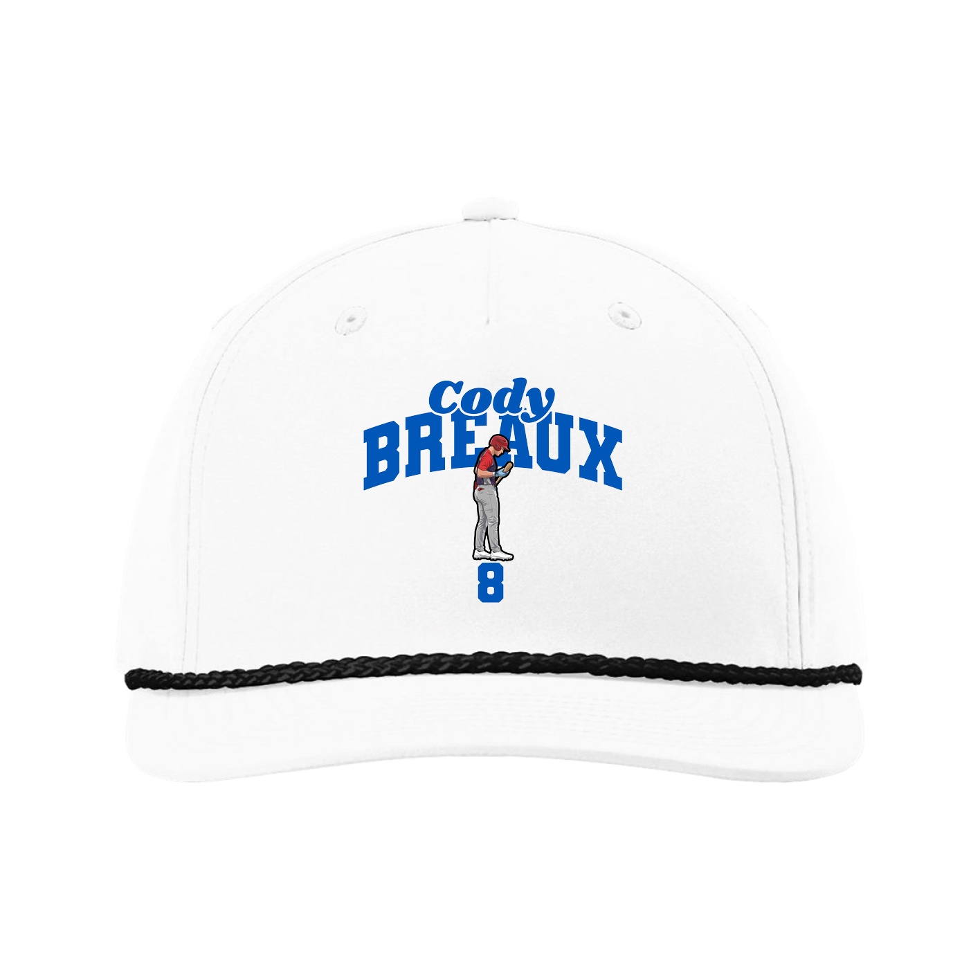 Five-Panel Classic Rope Cap — Signature Arch in White