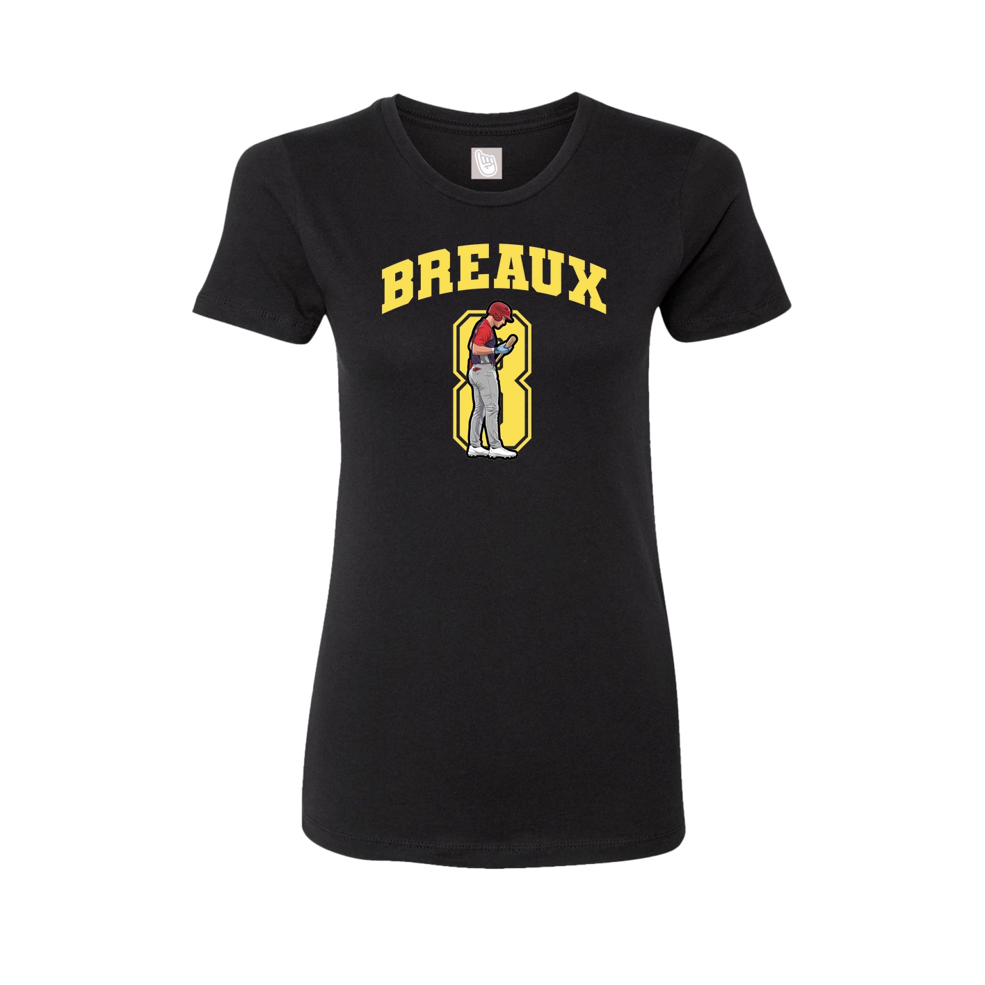 Fitted Women's Tee — Number in Black