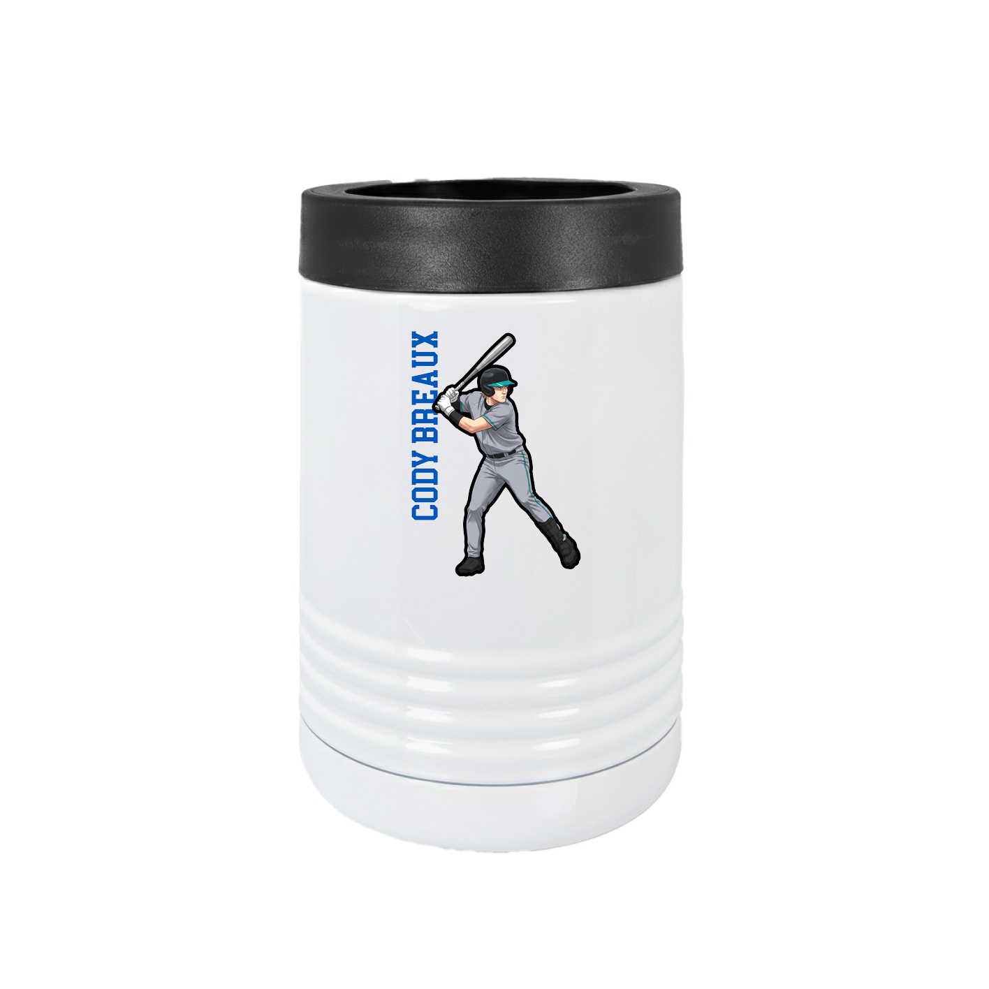 Beverage Holder — Name Vertical in White