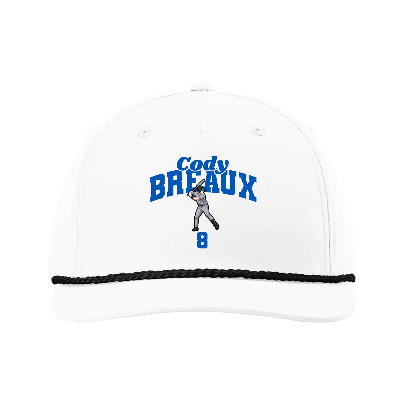 Five-Panel Classic Rope Cap — Signature Arch in White