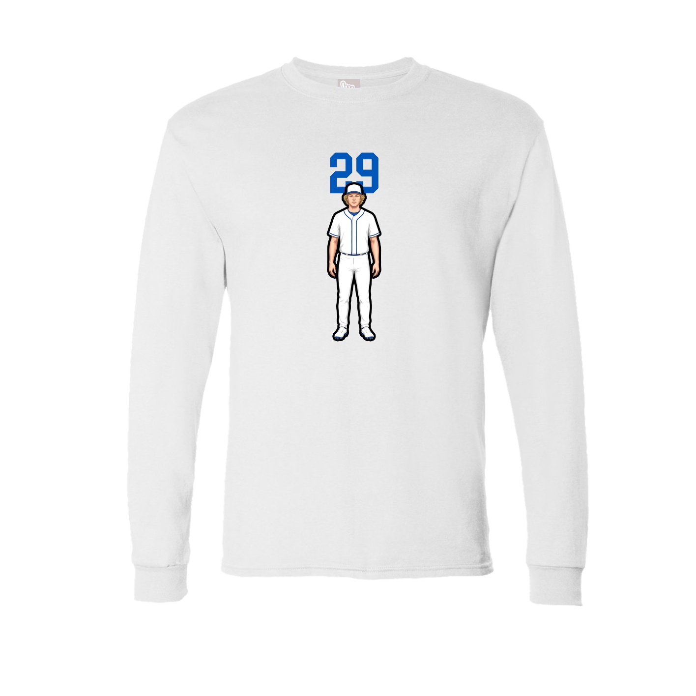Long Sleeve Tee — Number Top in White