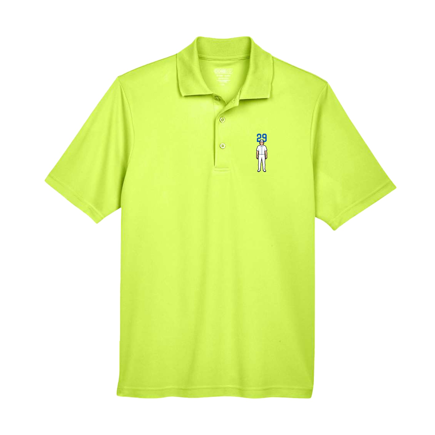 Performance Polo — Number Top in Yellow