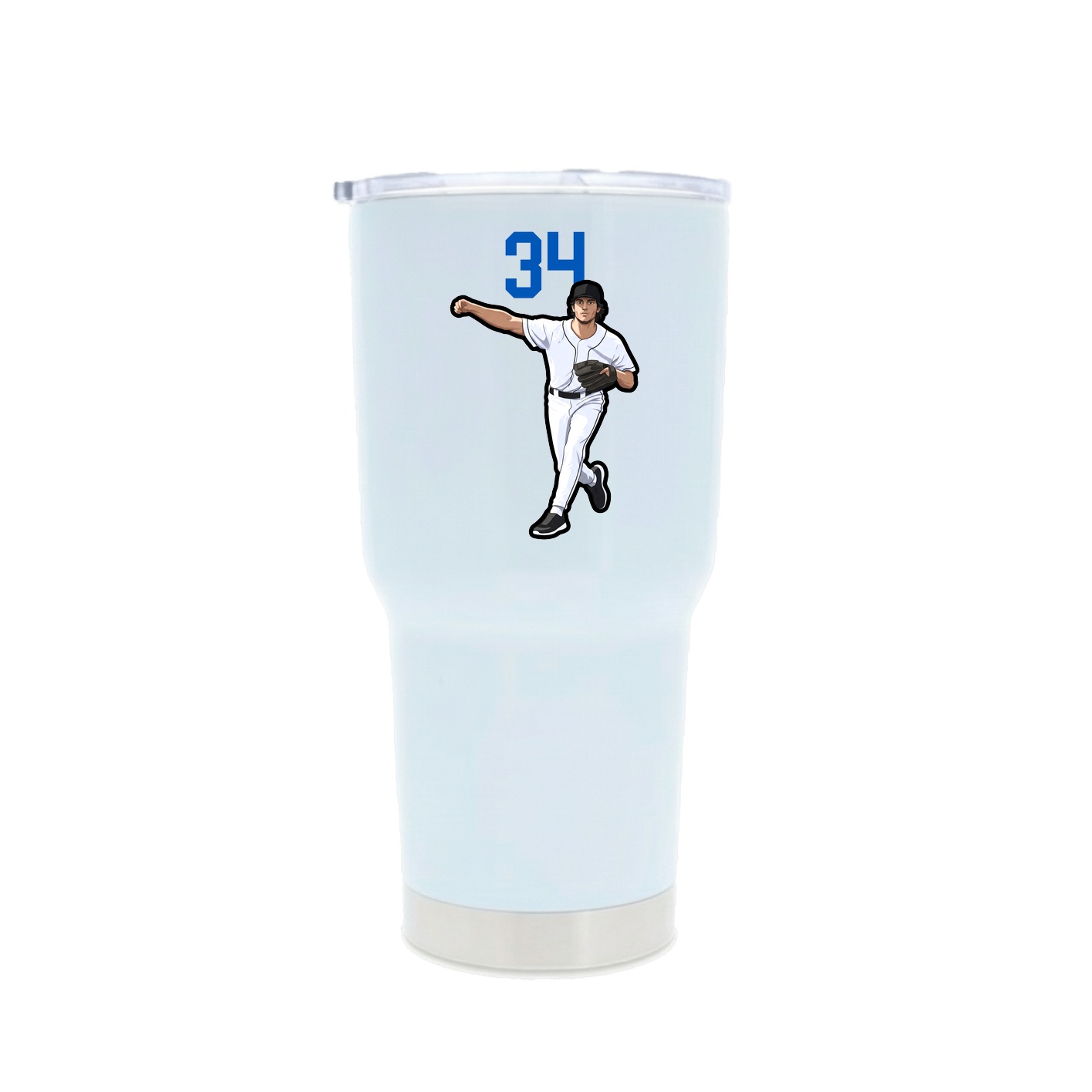 30oz Stainless Steel Tumbler — Number Top in White